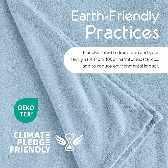Vellux Microfleece Blanket, Full/Queen, Light Blue