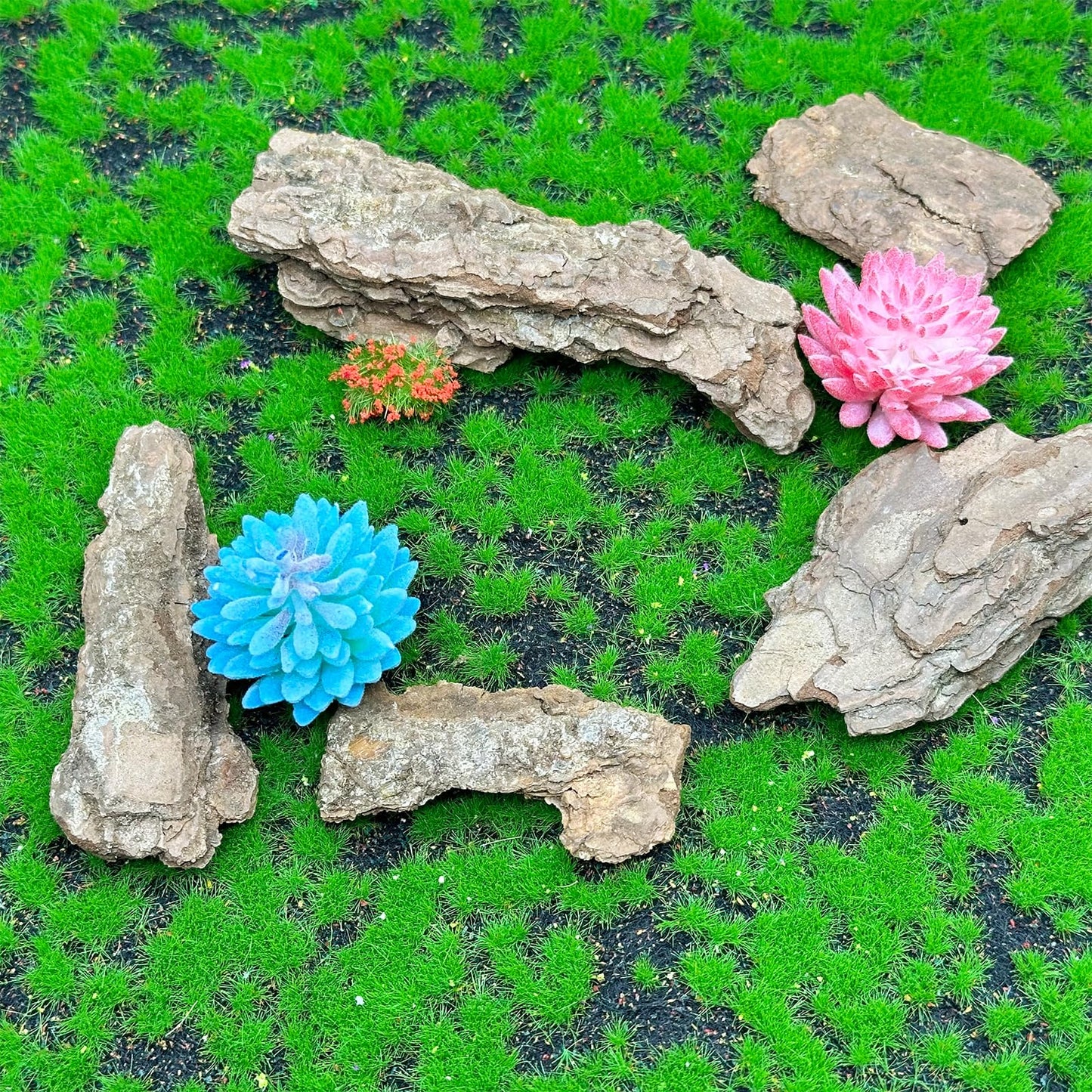 Cayway Diorama Supplies Kit, Model Scenery Tree Bark Miniature Bark Diorama Materials Miniature Terrain, Mountain Rock Material Model for Train Landscape Railway