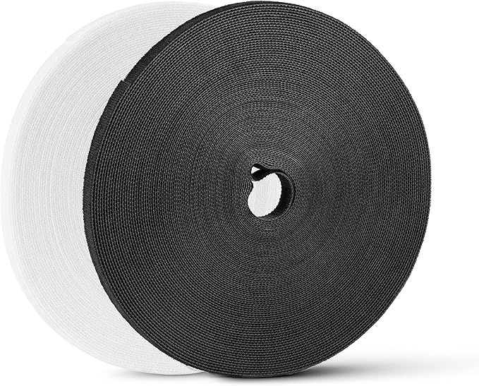 54 Yards x 1/2 Inch Reusable Cable Ties - BSELEYY Adjustable Cord Straps Cable Management Tape Cord Organization Straps Hook Loop Tape Cord Wrap for Home,Office, Wire Bundling (27Yd x 2 Rolls)