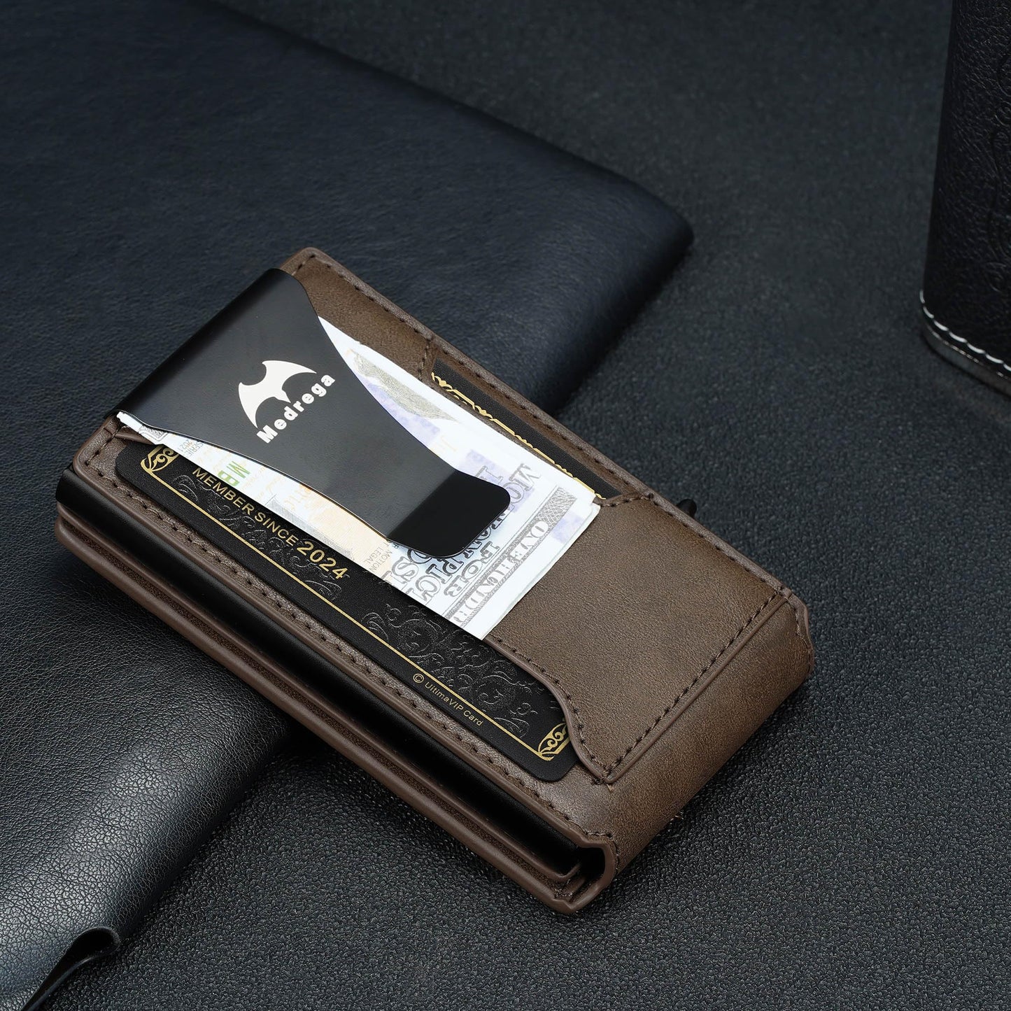 Card Wallet for Men Slim Minimalist: Smart Pop Up Wallets with Money Clip - RFID Front Pocket Credit Card Holder - Gift for Men Husband
