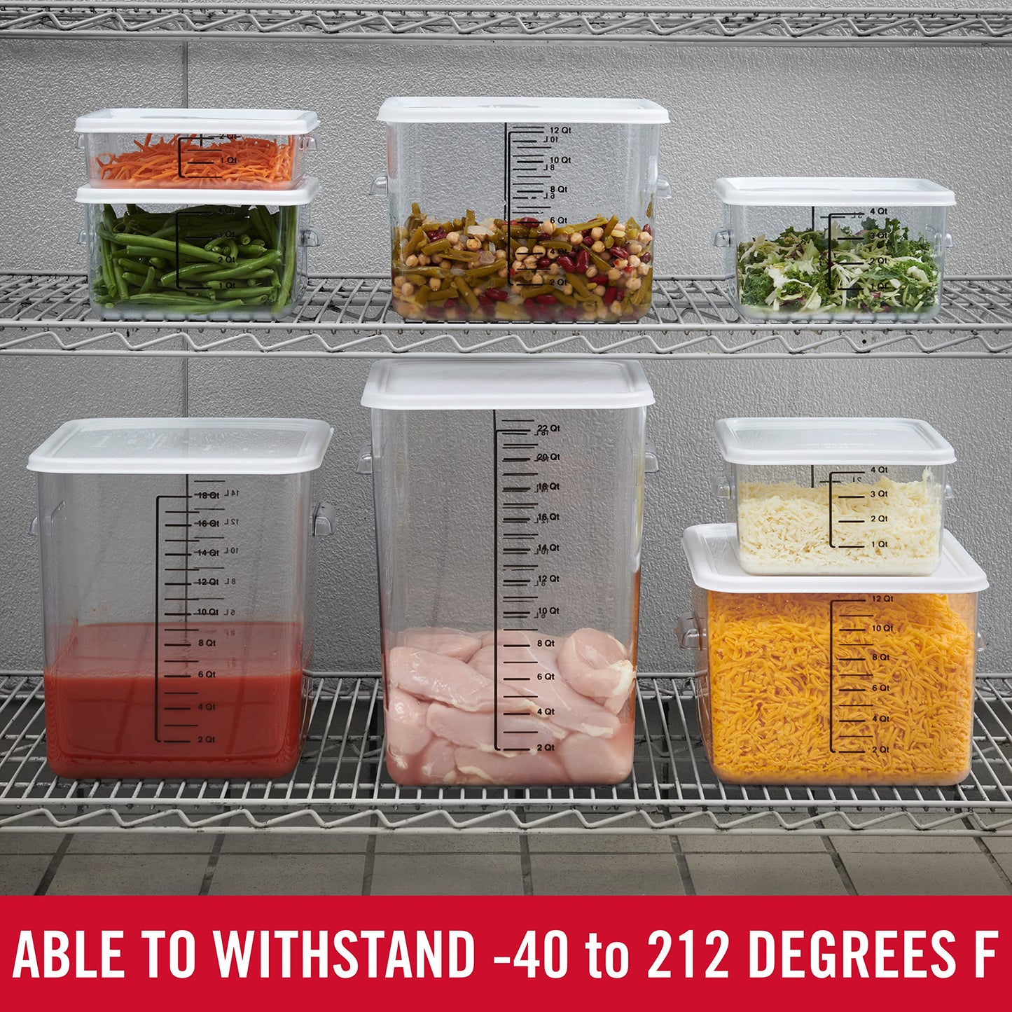 Rubbermaid Commercial Products Space Saving Square Food Storage Container 12 Quart Clear for Kitchen/Sous Vide/Meal Prep