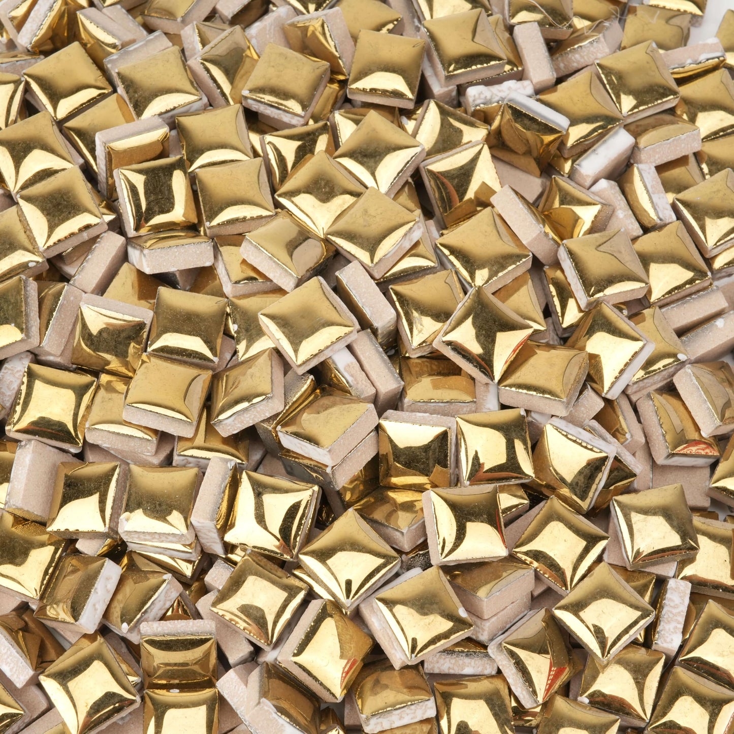 Samjobroad Gold Ceramic Mosaic Tiles for Crafts Bulk, 12mm Square Small Ceramic Tiles for Mosaic, 300g/200 Mosaic Pieces for Art Projects & Home Décor