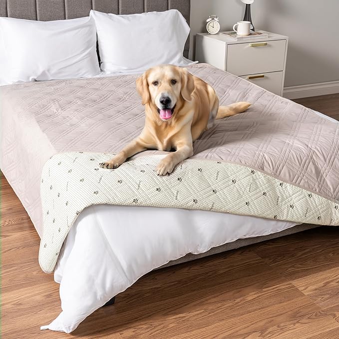 PetAmi Waterproof Couch Cover for Dog Bed Sofa Blanket 52x82 Light Gray