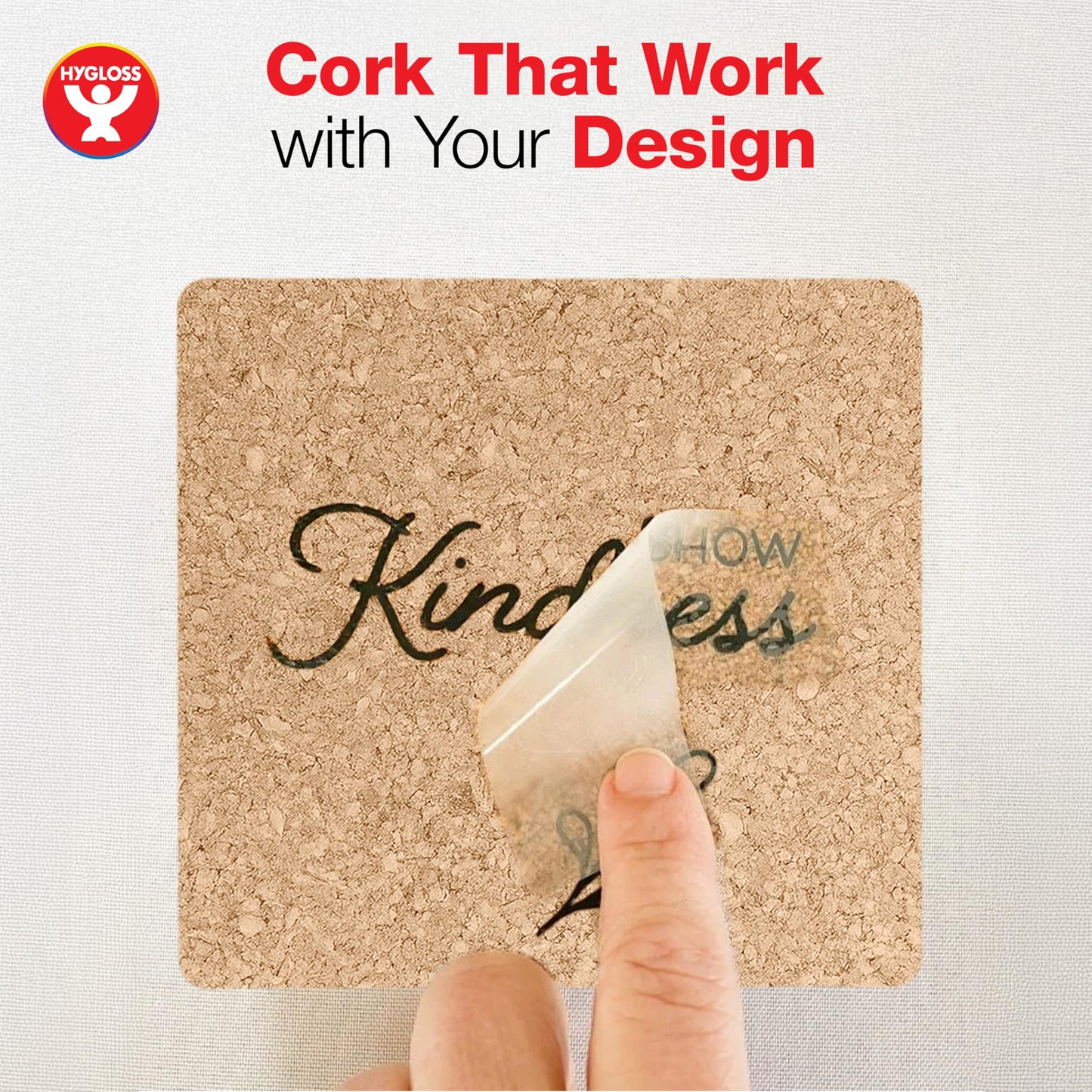 Hygloss Products Natural Cork Coasters - Eco Friendly Absorbent Square for Drinks, Trivets, and DIY Crafts, 3mm, 6 inch, Set of 6