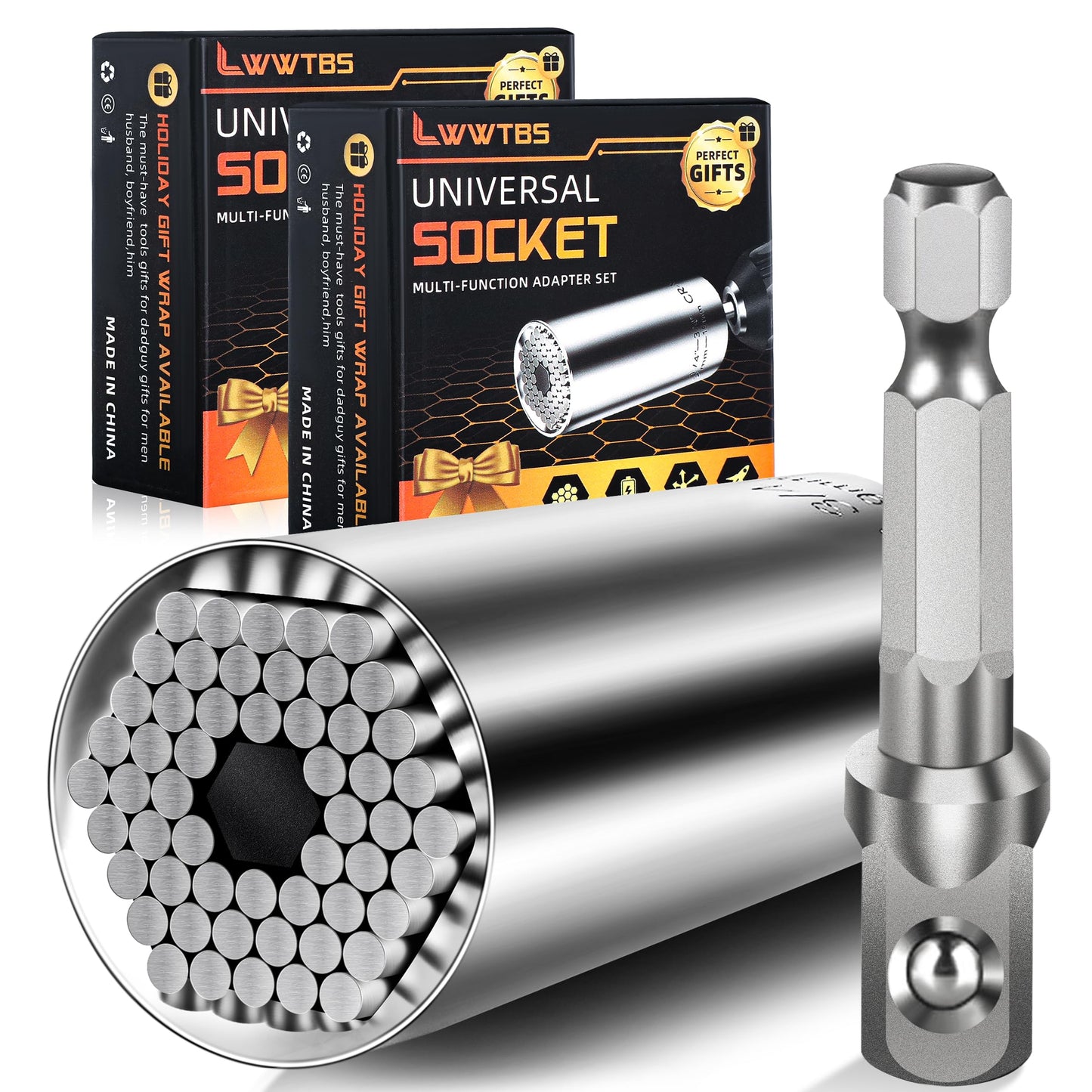 Fathers Day Dad Gifts from Daughter Son Wife Super Universal Socket Tools Gifts for Mens Grip Socket Set With Power Drill Adapter (7-9MM) Cool Tools Gadgets for Dad(2)