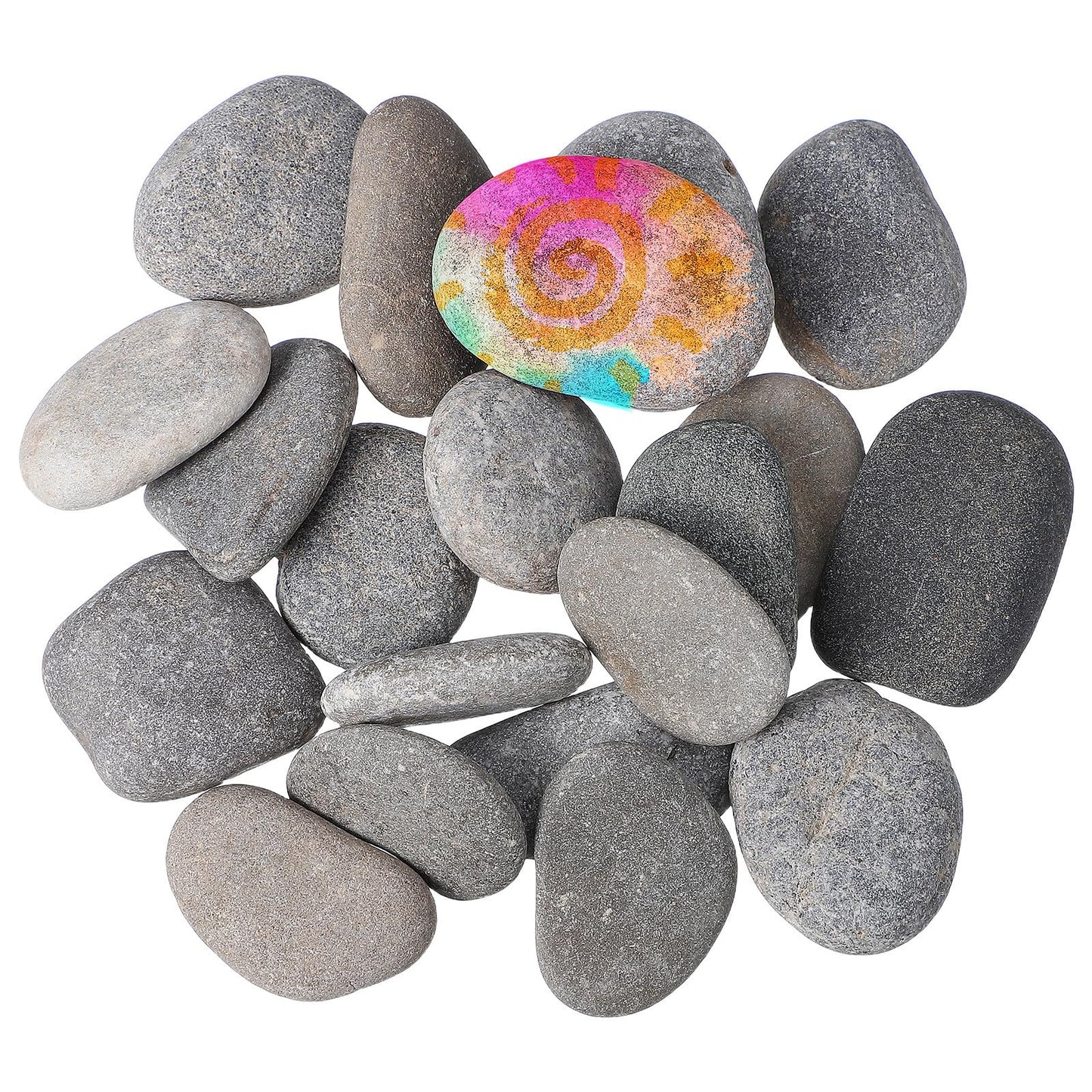 Gatuida 20pcs Painting Rocks Smooth Stones for Painting DIY Pebble Crafts Kids Creative Drawing Pebbles for Art Projects