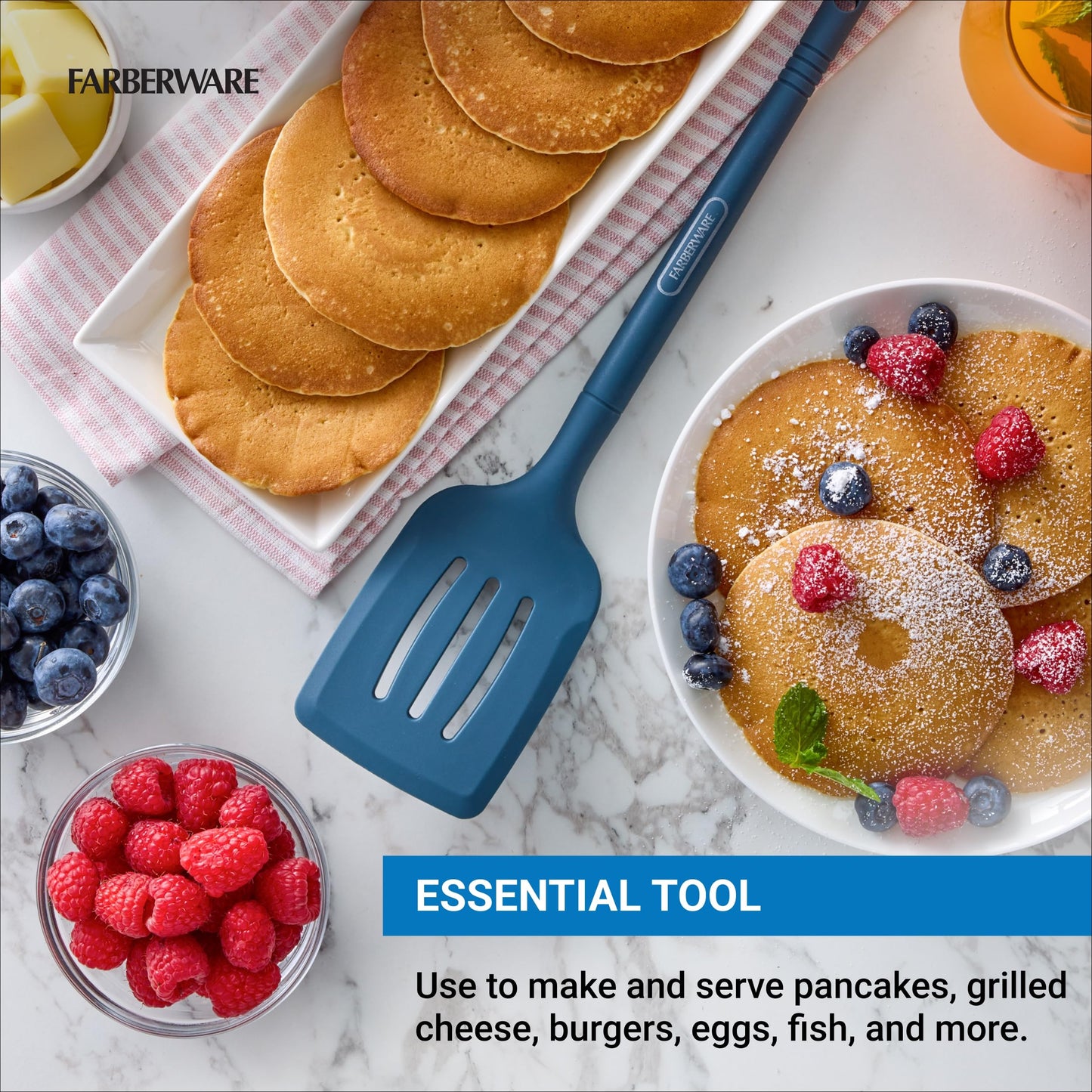 Farberware Professional Slotted Turner – Heat Resistant Silicone for Flipping and Serving Delicate or Dense Foods – 13 Inch Kitchen Spatula Safe for Nonstick Cookware, Dishwasher Safe
