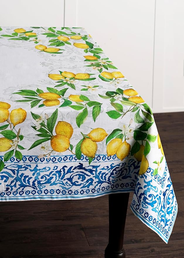 Maison d' Hermine Table Cloth Rectangle Table 100% Cotton 70 x 140 Inches Tablecloth Reusable Decorative for Dining Room Farmhouse Home Valentines Day Decorations Spring Summer - Cedrat