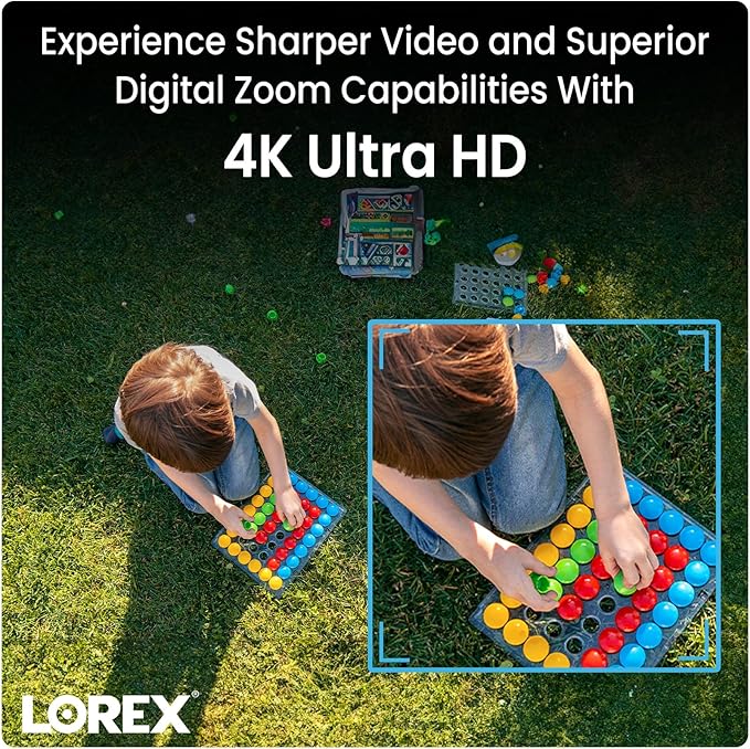 Lorex 4K Wired Security Camera – Outdoor & Indoor Add on PoE Wired Camera Surveillance System for Home & Business – Motion Detection & Smart Security Lighting, Color Night Vision