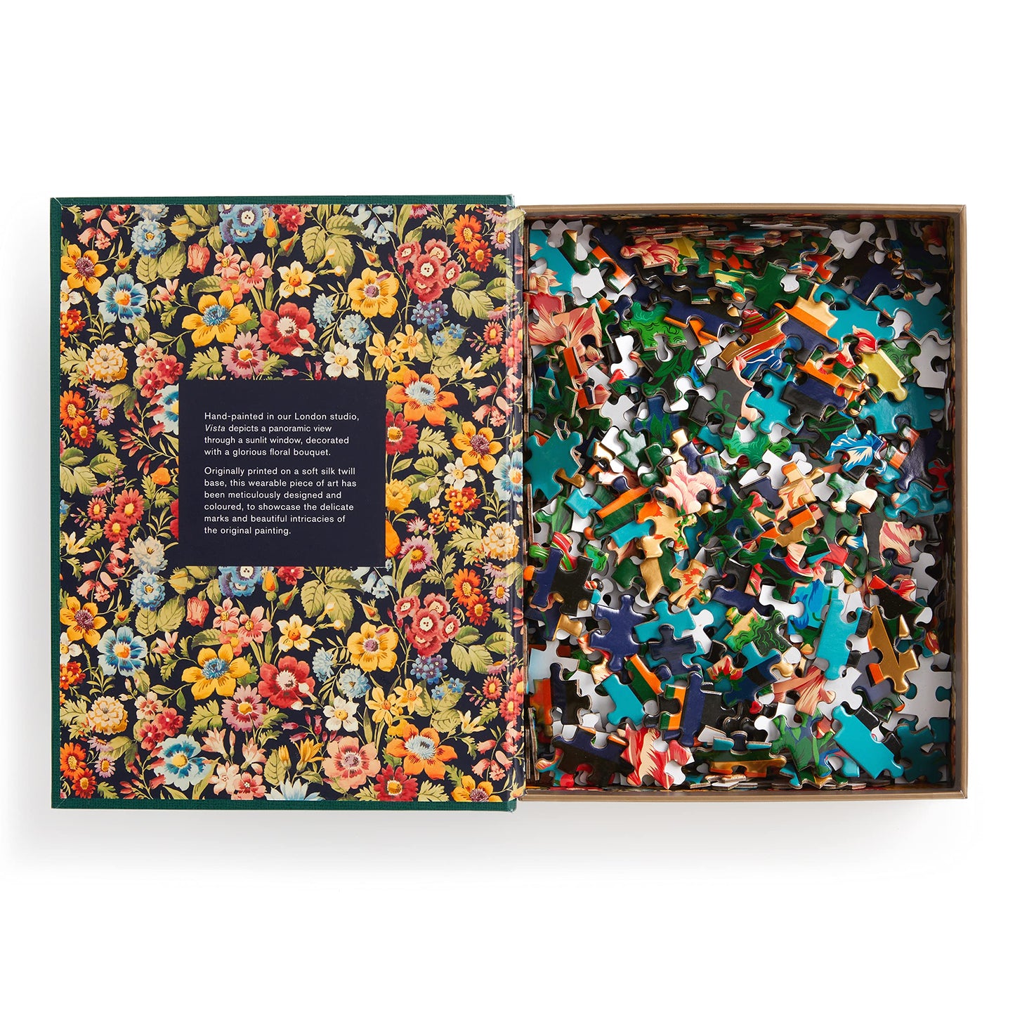 Galison Liberty Vista – 500 Piece Book Puzzle with Iconic Botanical Liberty Heirloom Print Artwork Packaged in Magnetic Keepsake Book Sized Box