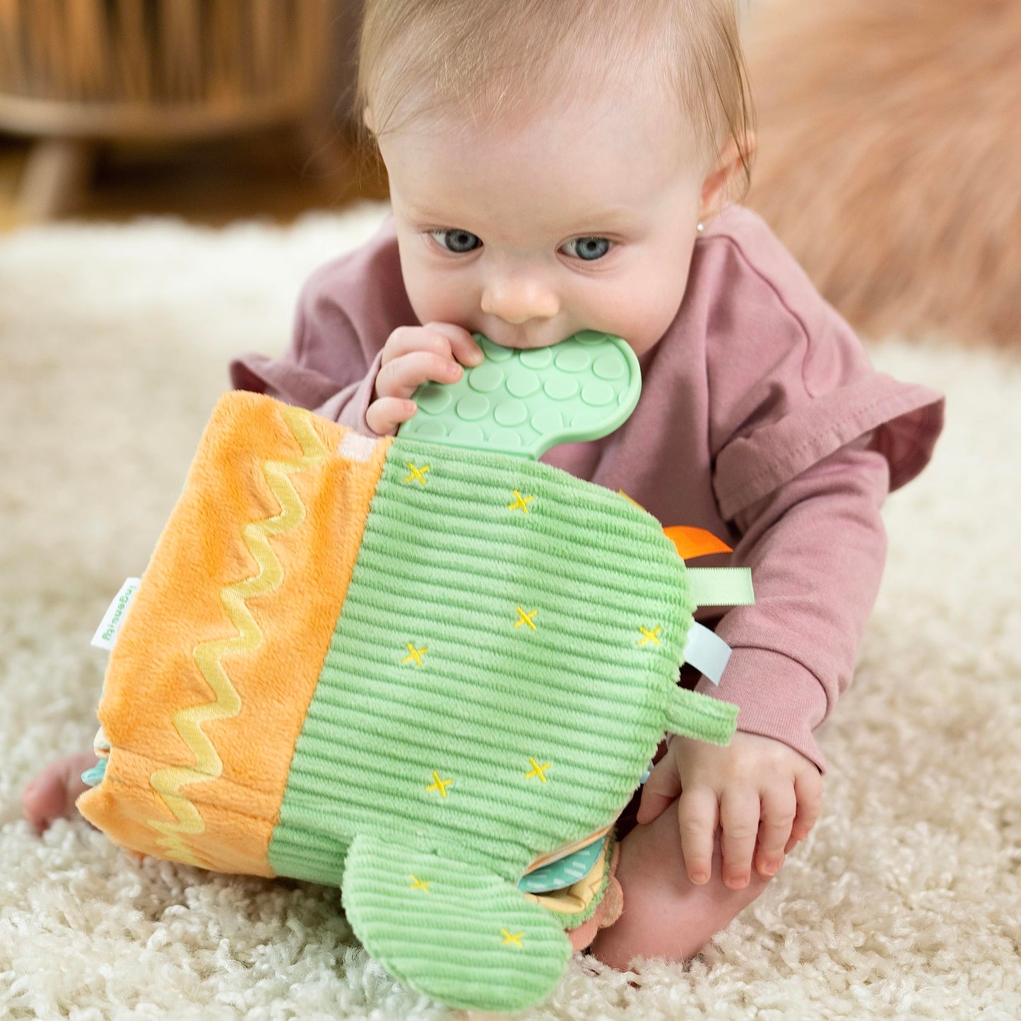 Ingenuity Calm Springs Soft Teething Activity Book - Multi-Texture Crinkle, Teether, Number Learning, Mirror, Unisex, for Ages 0-36 Months