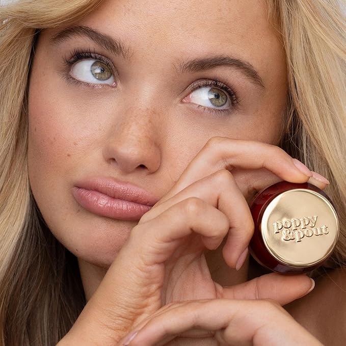Poppy & Pout Natural Lip Scrub, Moisturizing Sugar Scrub for Dry Lips, Lip Scrubber Exfoliator with Essential Oils Smooths and Hydrates Lips, In Recyclable Glass Jars, Cruelty Free - Sweet Mint