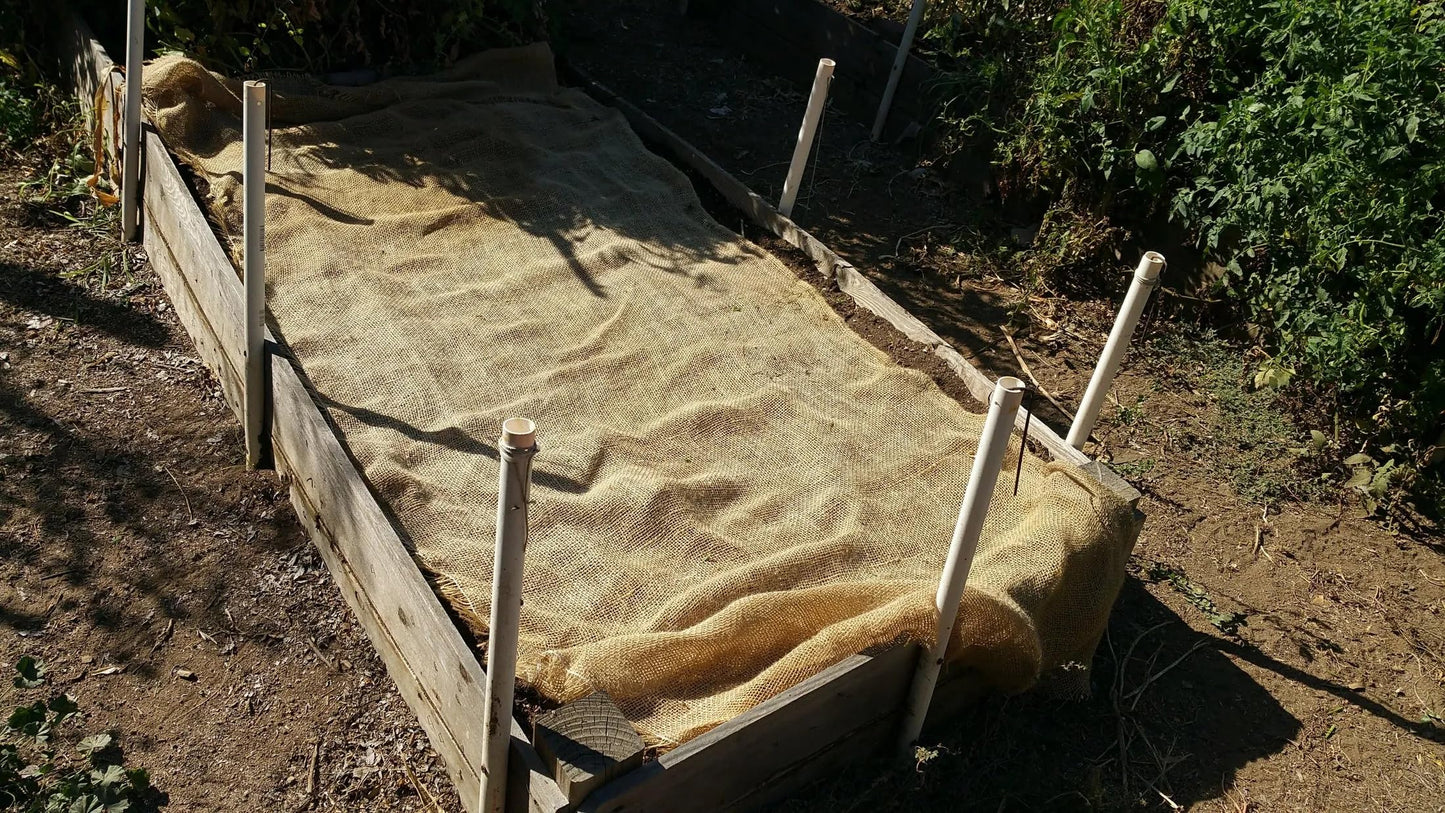 Rocky Mountain Goods Burlap Fabric Roll 3 Ft X 150 Ft - Bulk Burlap -Gardening, Tree Protection, Weeds Barrier, Hay, Crafts Bees - Biodegradable
