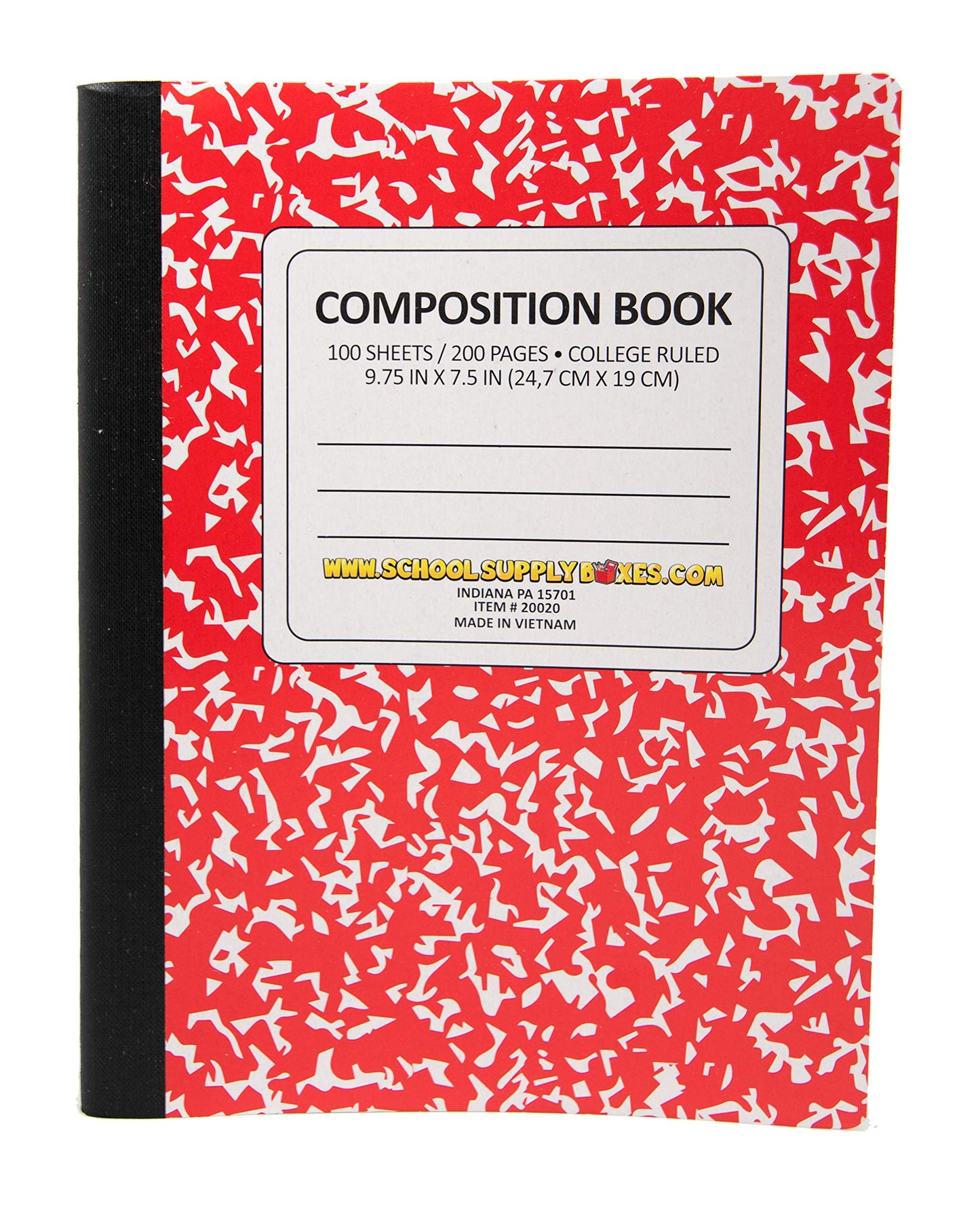 100 Sheet Composition Notebooks - School Supply Boxes - 5 College Ruled Writing Notebooks - 1 Black, 1 Red, 1 Green, 1 Blue, and 1 Yellow (College Ruled)