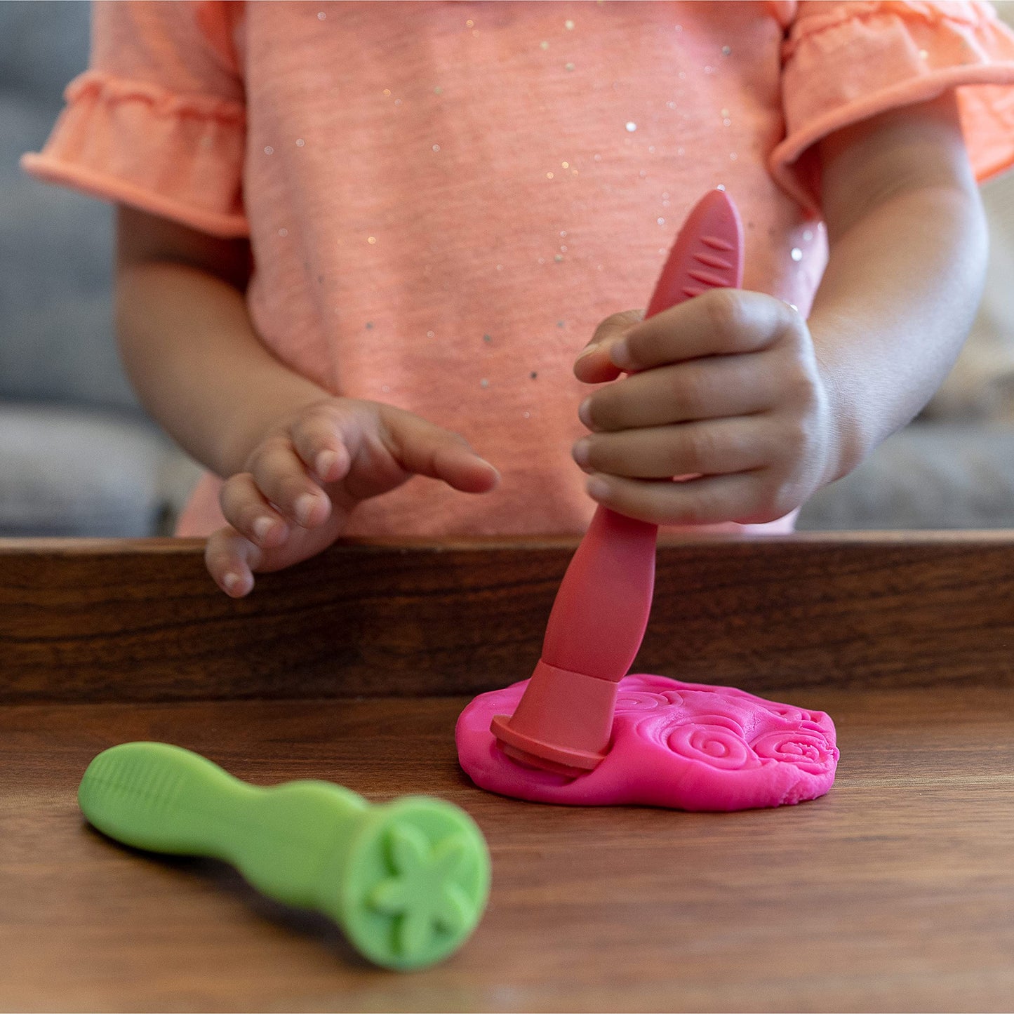 READY 2 LEARN Triangle Grip Stampers | Patterns | Set of 4 | Ages 2+ | Easy to Hold Paint and Dough Stampers for Kids