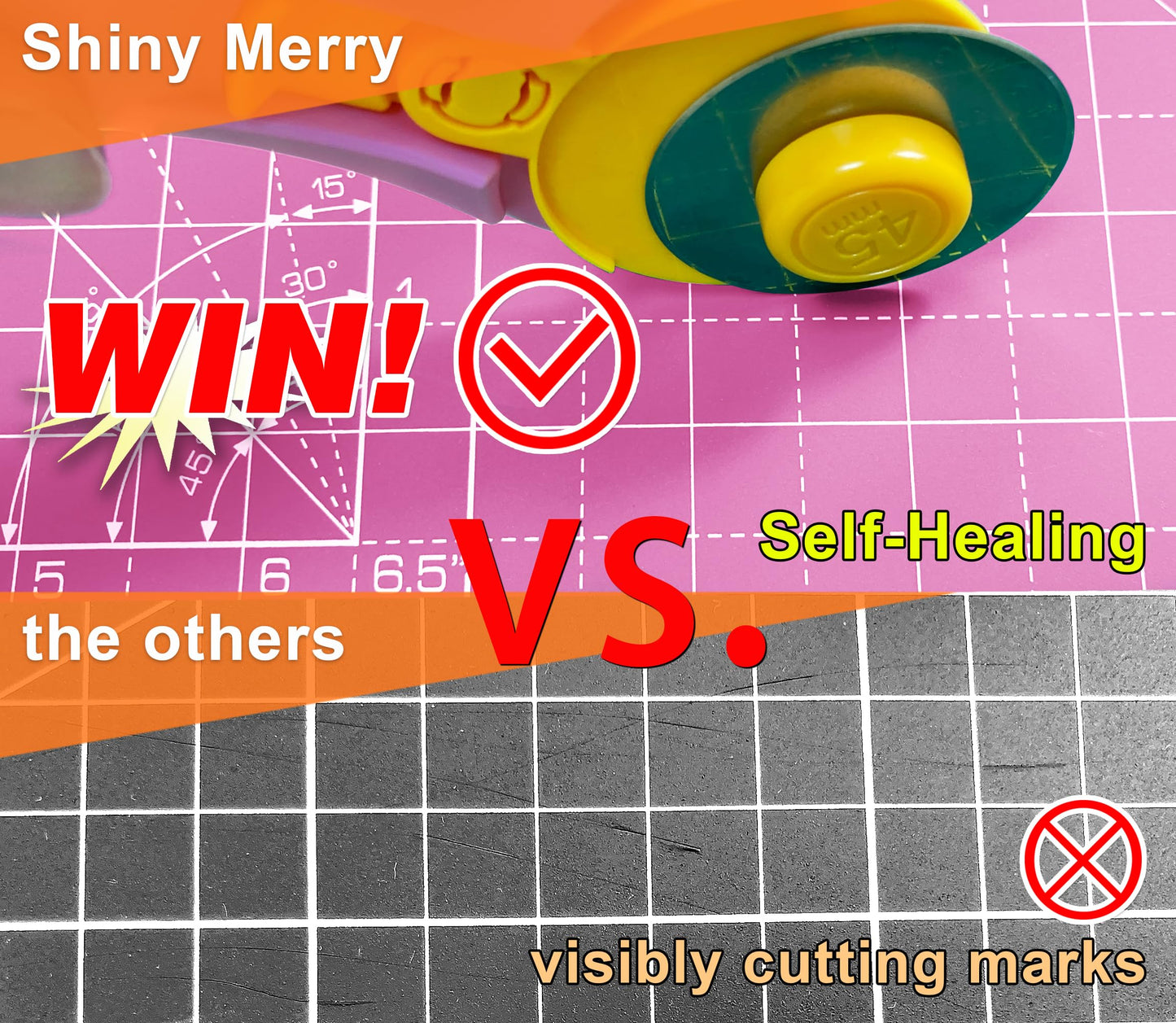 Shiny Merry Self Healing Cutting Mat A1 24"x36" Double Sided 5-Ply Craft Mat for Sewing, Quilting, Fabric, Scrapbooking Pink/Purple
