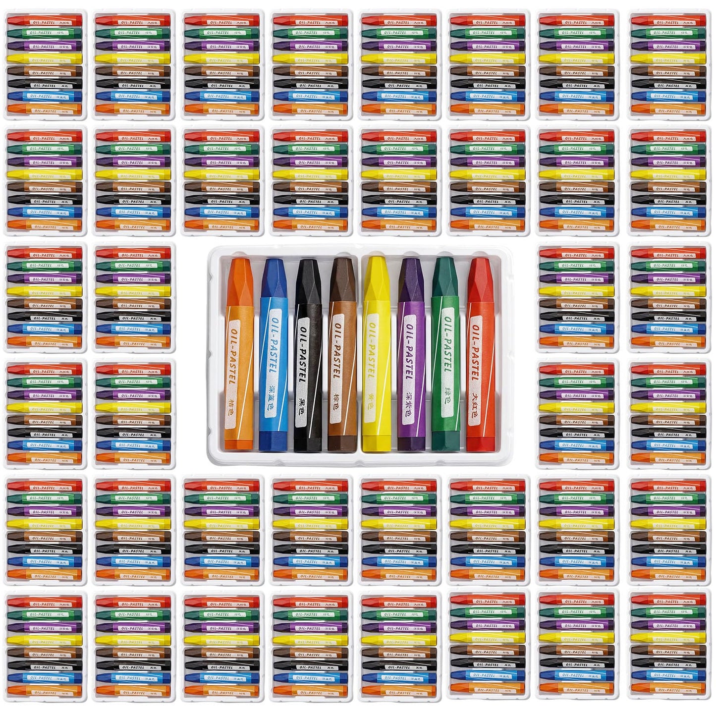 ForraFun 48 Sets 384 Pcs Oil Pastels Bulk 8 Colors Hexagonal Soft Oil Crayons Pastels Easy Grip Non-toxic Art Supplies for Beginners Artists Painting Drawing Blending Graffiti Gallery