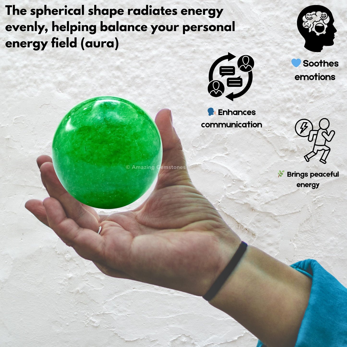 Amazing Gemstone Green Strawberry Quartz Crystal Ball with Stand - 2 Inches Crystal Sphere Meditation Balls for Witchcraft and Decorative Balls
