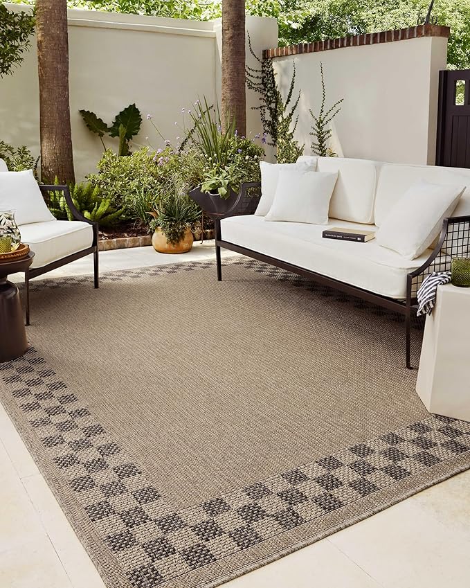 Loloi Chris Loves Julia Providence Collection PRC-01 Natural/Charcoal 2'-3" x 7'-7", .12" Pile Height, Indoor/Outdoor Runner Rug