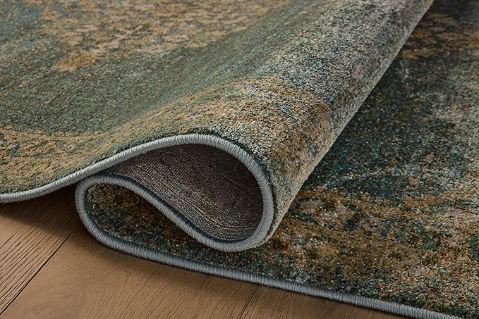 Loloi Magnolia Home by Joanna Gaines Mona Collection MOA-04 Aqua/Wheat 2'-6" x 8'-0" Runner Rug