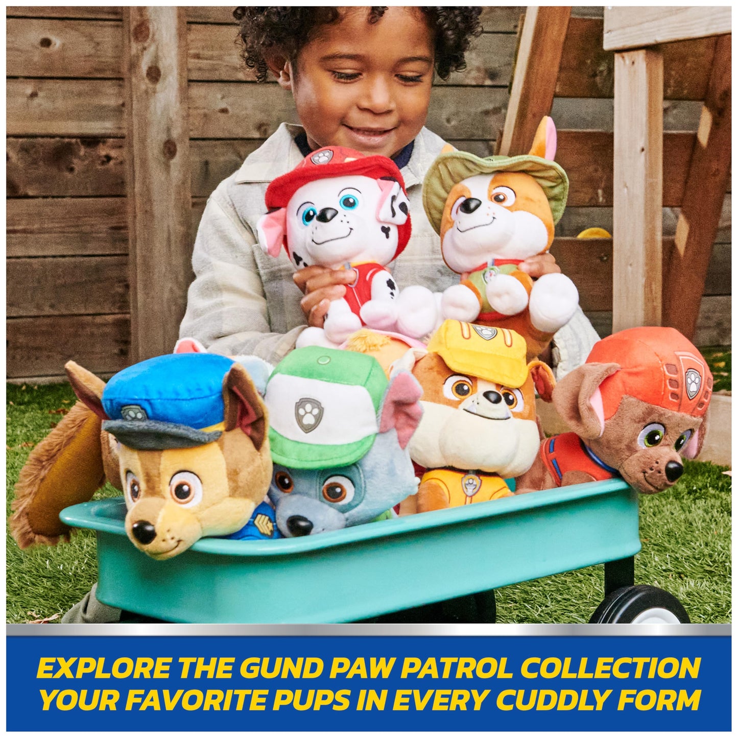 Paw Patrol GUND Rubble Plush, Official Lounging Rubble Plush Toy, Weighted Stuffed Animal, Sensory Toy for Ages 1 and Up, 8”
