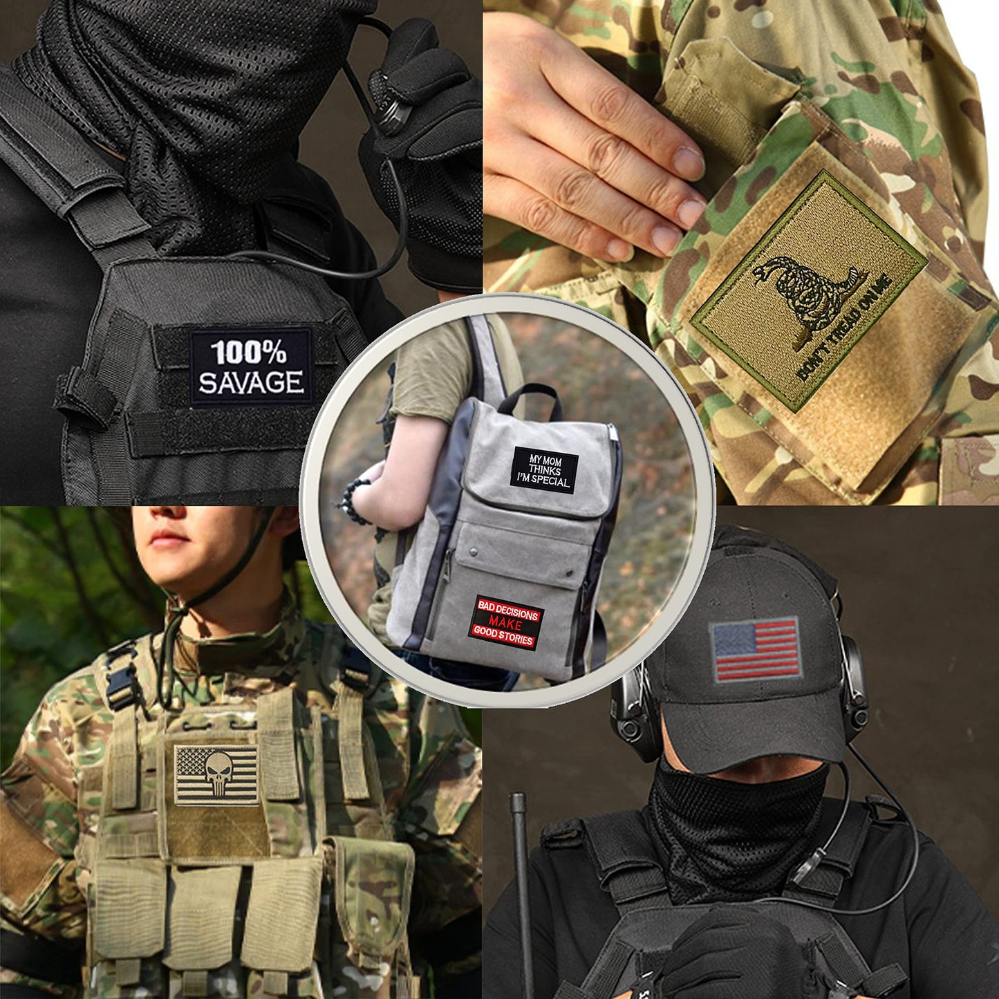 YLY Tactical Morale Embroidered Patch - 24pcs Military Funny Slogan Hook and Loop Patches for Cap,Bag,Backpack,Vest,Hat,Helmet,Gear,Uniforms