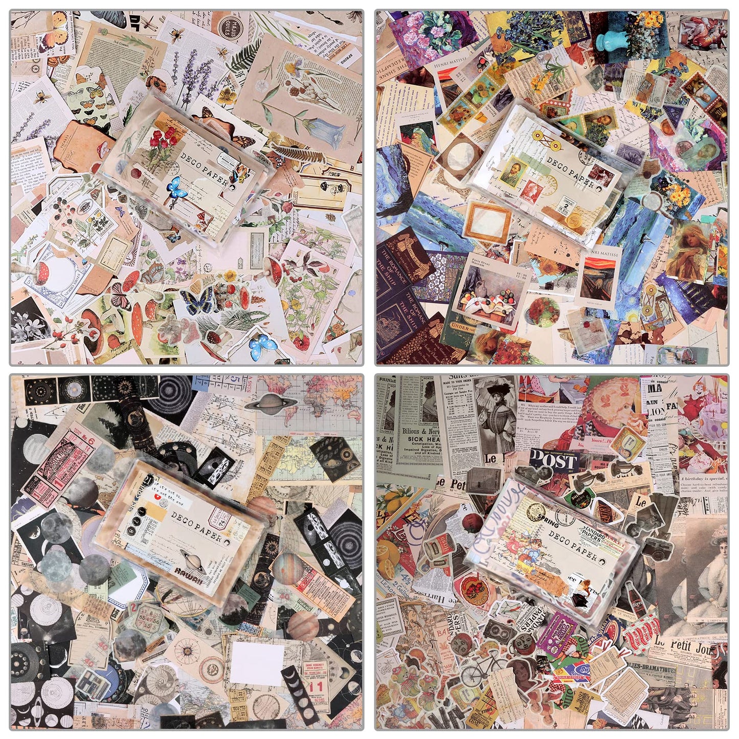Draupnir 800pcs Vintage Junk Journal Supplies,Scrapbook Supplies Scrapbooking Paper and Stickers Ephemera for Art Aesthetic Journaling Kit Collage
