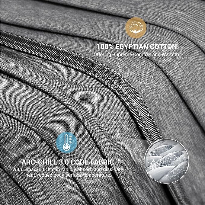 Elegear Revolutionary Cooling Blanket King, Absorbs Heat to Keep Body Cool for Night Sweats, Arc-Chill3.0 Cool Fiber Q-Max>0.5 for Hot Sleepers, Lightweight Summer Cold Blankets for Sleeping 90" x 90"