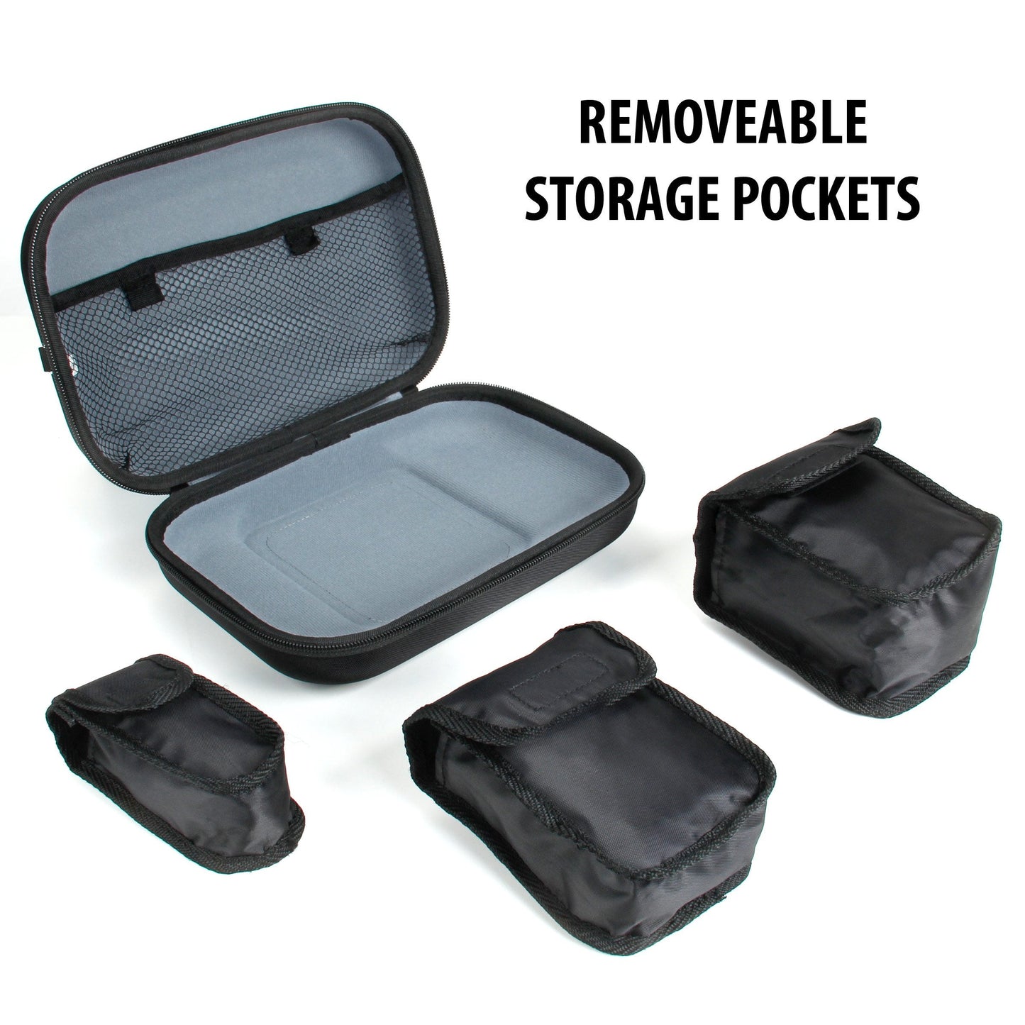 USA Gear Hot Glue Gun Case with Removeable Pouches, Water Resistant Shell - Hard Shell Storage Case Only fits Sticks, Cordless Hot Glue Gun & more Tools - Replacement Storage (Black)