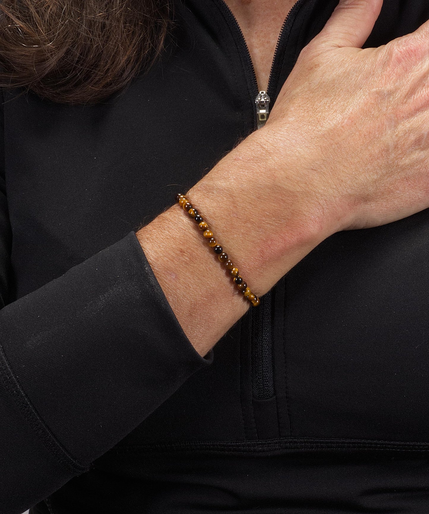 Cherry Tree Collection - Small, Medium, Large Sizes - Gemstone Beaded Bracelets For Women and Men - 4mm Round Beads (Tiger's Eye, Small)