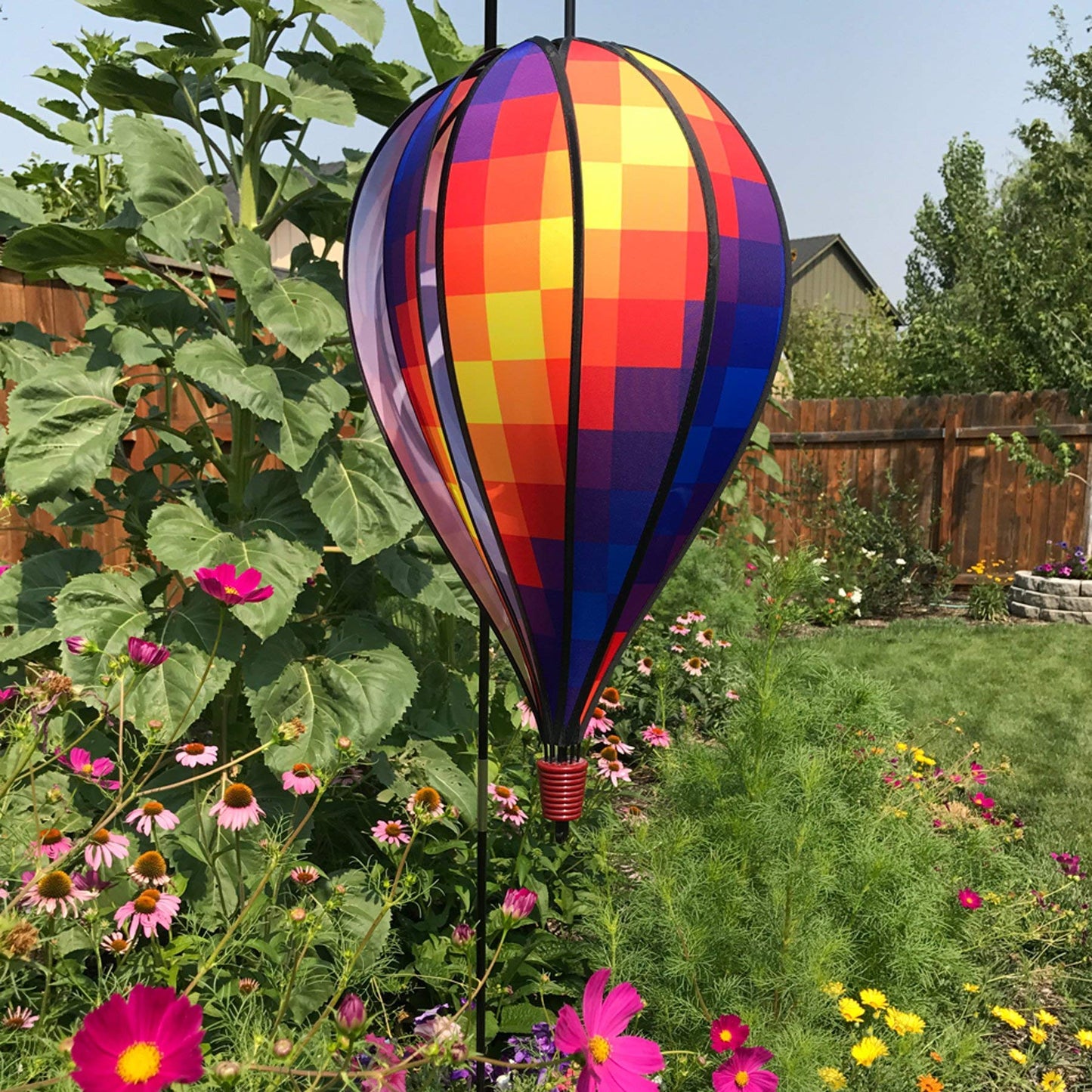 In the Breeze 0998 Rainbow Pixel Hot Air 10-Panel Hanging, Spinning Balloon Decoration, 25-Inches