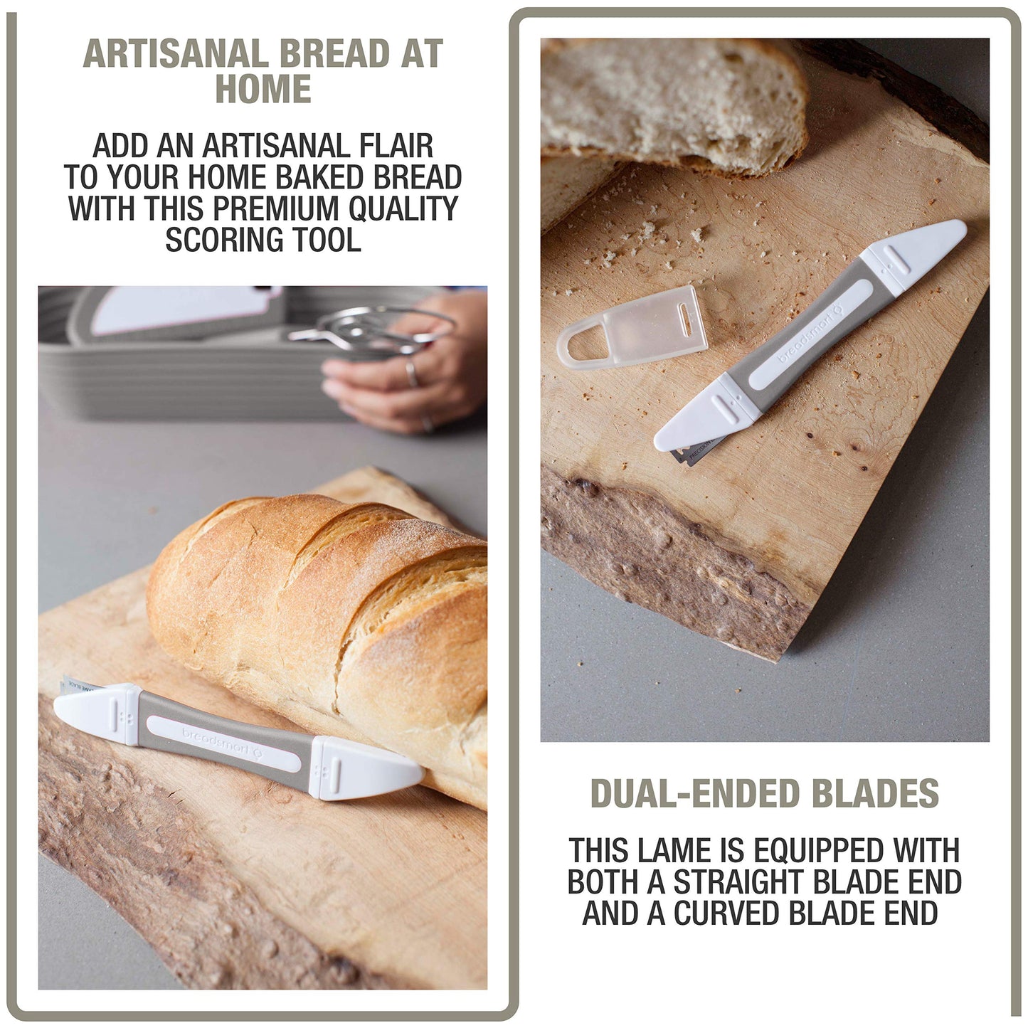 Breadsmart Bread Lame - Bread Scoring Tool - Set of 10 Stainless Steel Blades - Bakers Dough Scorer - Best Sourdough Bread Baking Supplies