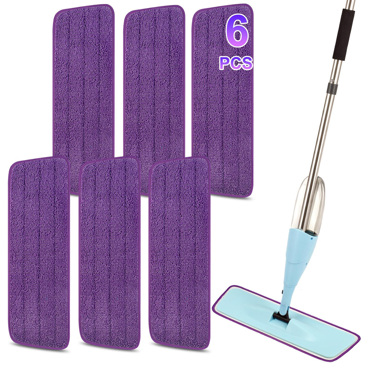 16.5 Inch Reusable Mop Pads Microfiber Spray Mop Replacement Heads for Wet