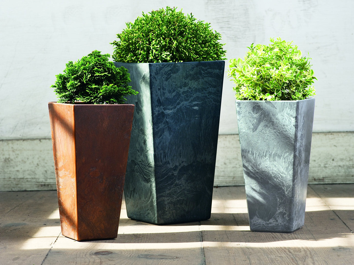 Root & Vessel, Ella Tall Planter, Black, 13.5"