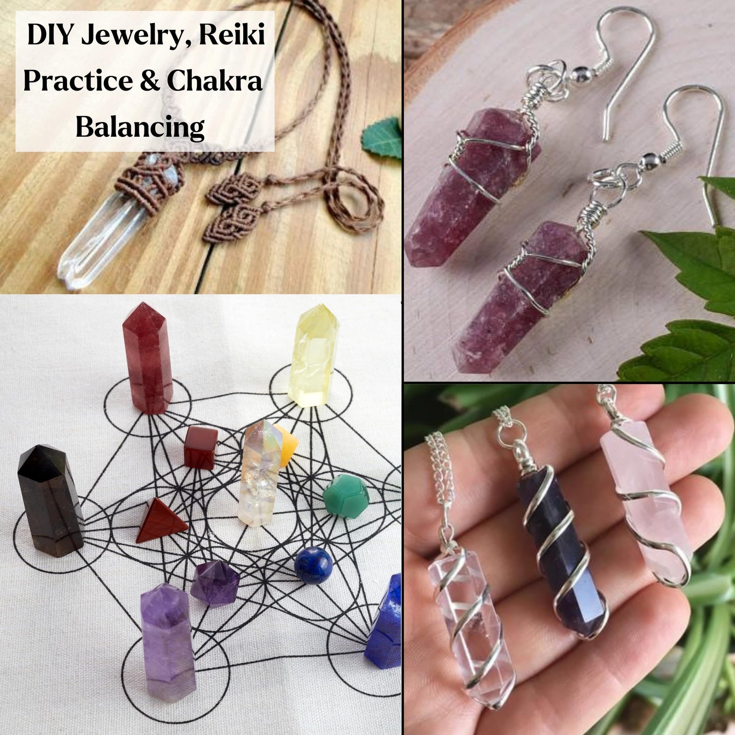 Amazing Gemstone Crystal Points Bulk 3 Pcs Healing Crystals and Stones - Hexagonal Healing Point Bulk Crystals for Crafts - Premium Gemstones and Crystals (Set of 11, Mix)
