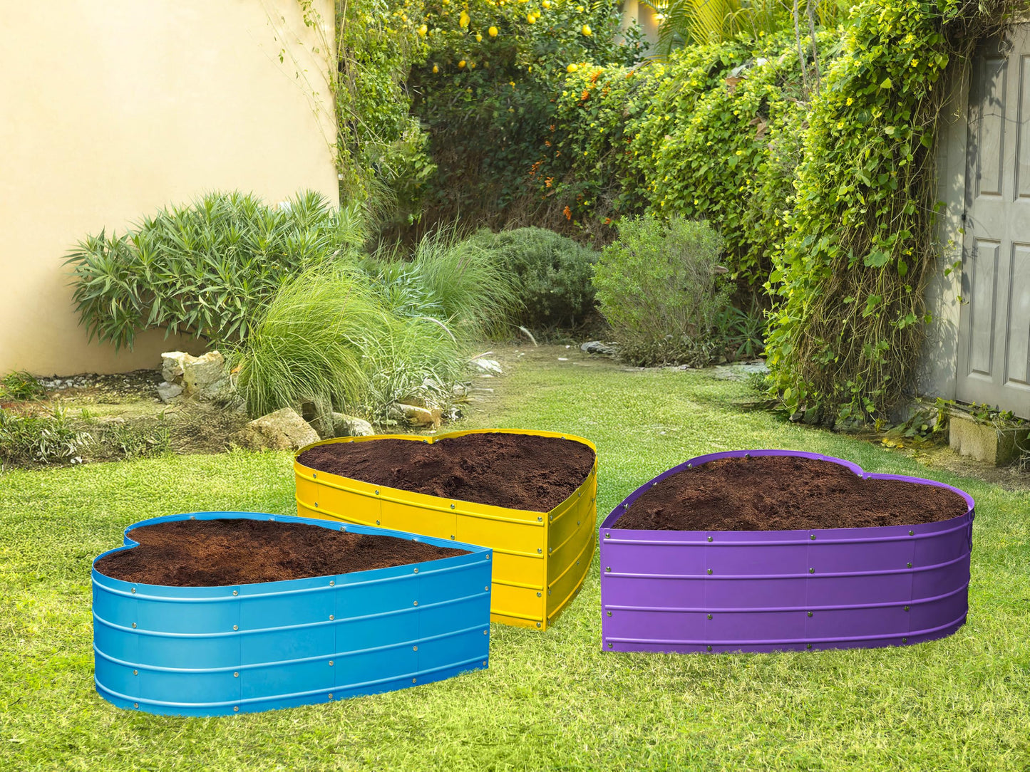 Plant & Plot Galvanized Raised Garden Beds Outdoor // Planter Raised Beds for Gardening, Vegetables, Flowers // Large Metal Garden Box (Teal) // Tool-Free Assembly