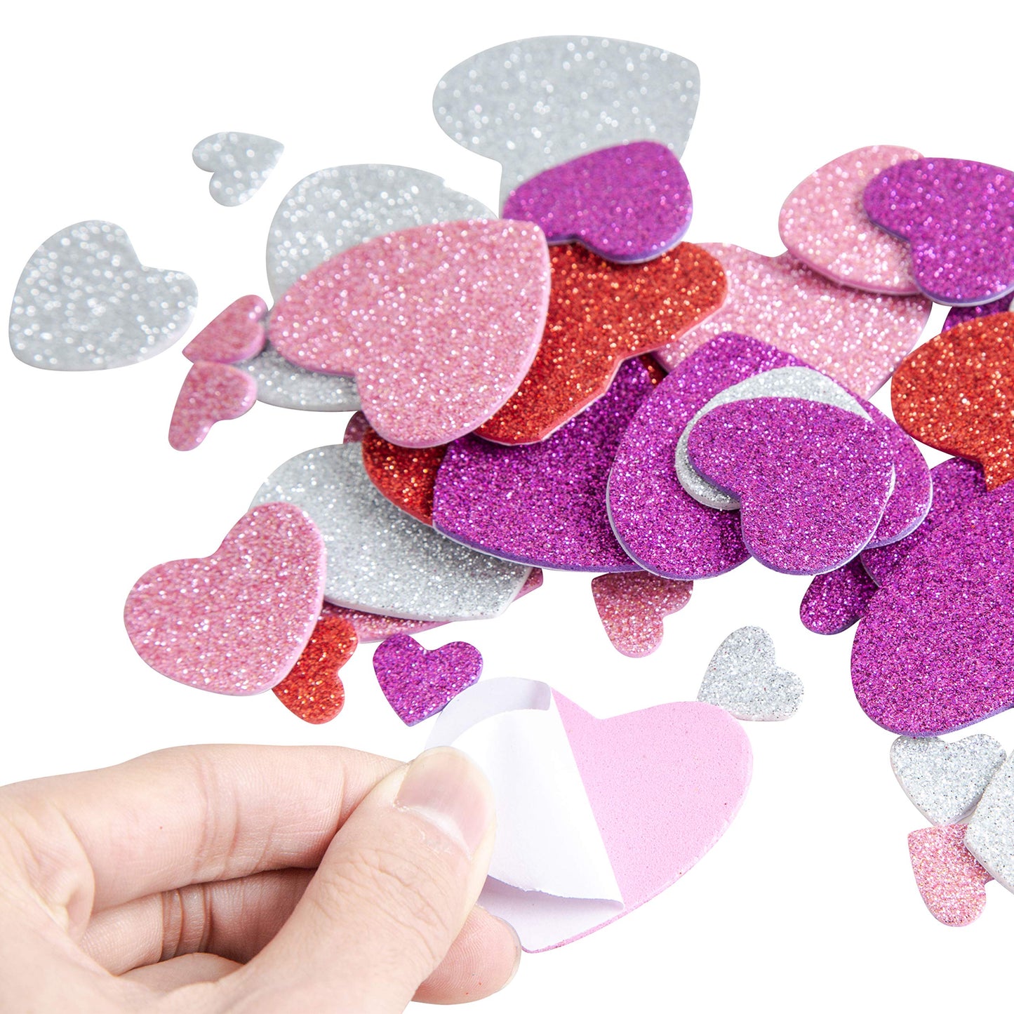 JOYIN 126+ Pcs Valentines Day Craft Gift Set with 100 Heart Doilies, 24 Pcs Foam Doilies and 2 Bags Foam Heart Stickers for Kids, Tableware Decoration, Home Activitie, Kitchen Disposable Table Craft