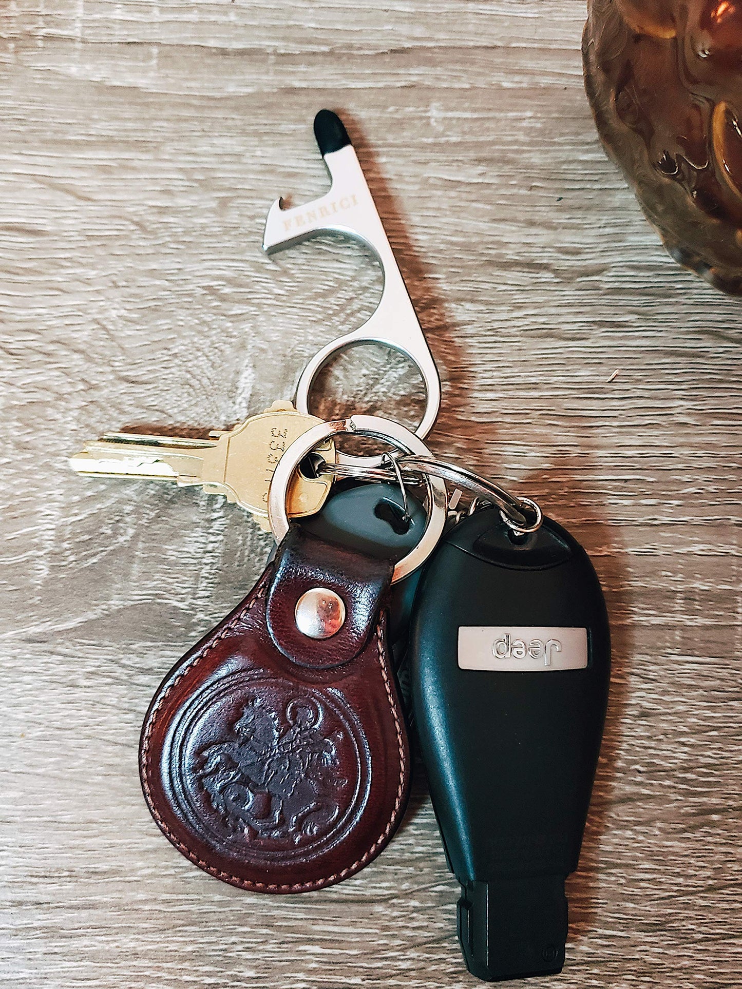 3-in-1 Stylus, Bottle Opener, and Keychain - Multifunctional Touchscreen Pen, Compact Beverage Opener, and Lightweight Keyring Accessory, Gold, 2Pack