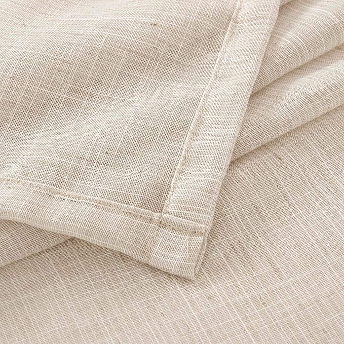 BGment Extra Long 108 Inch Length Curtains for Living Room Windows, Linen Oatmeal Drapes Rustic Country Textured for Farmhouse Bedroom Decor Lightweight Rod Pocket, 2 Panels Set, Each 52 Inch Wide