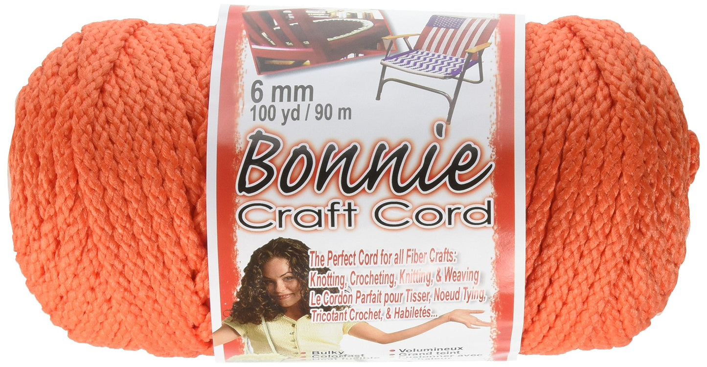 Pepperell BB6-100-104 6mm Bonnie Macramé Craft Cord, 100-Yard, Orange