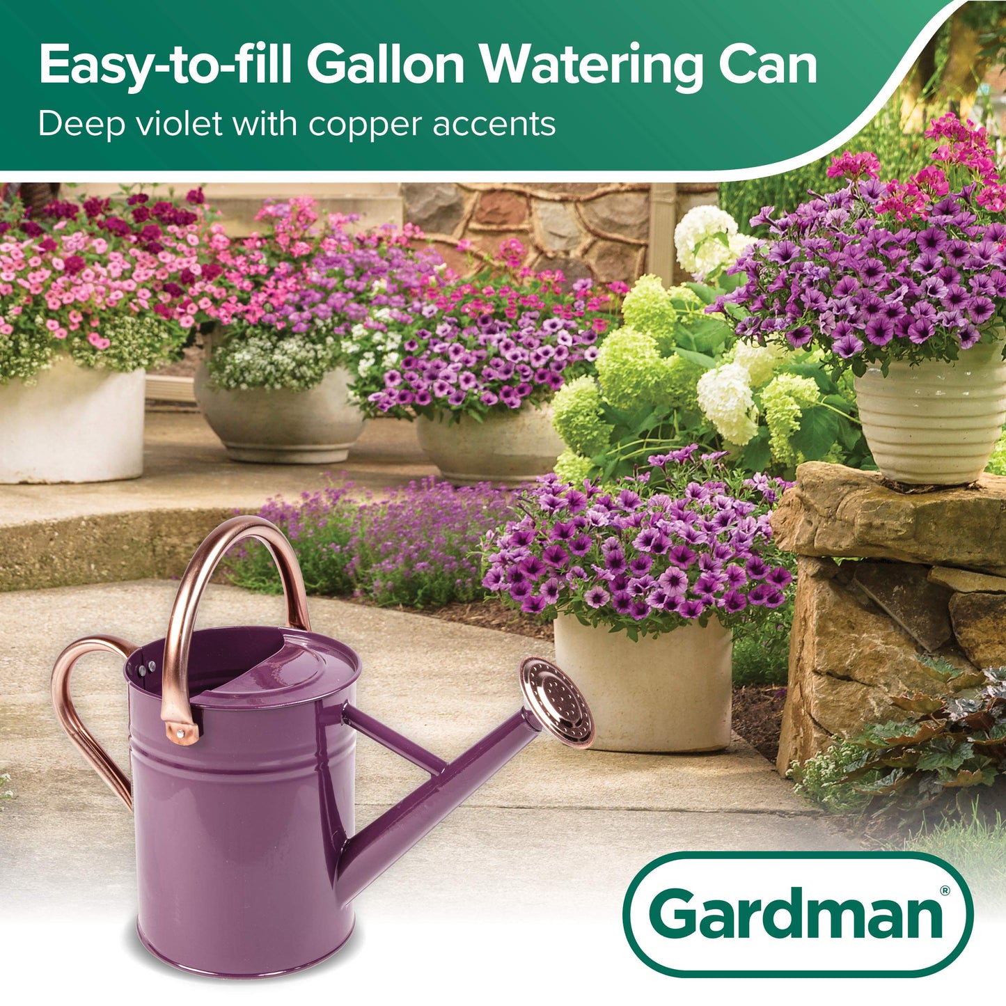 Gardman R34881 1 Gallon Watering Can, Deep Violet