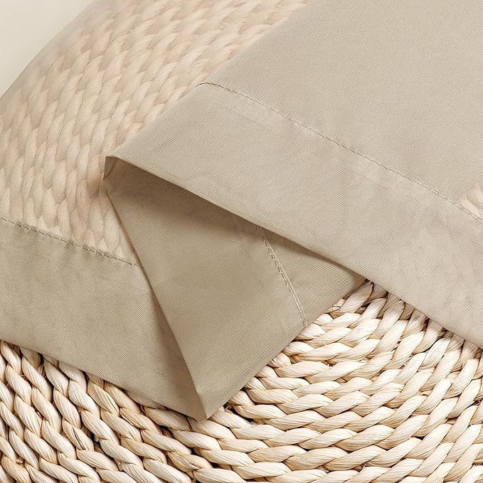 Chyhomenyc Taupe Sheer Curtains 30 inch Length 2 Panels, Light Filtering Voile Rod Pocket Short Window Curtians for Bathroom Living Room Farmhouse Small Windows, 42Wx30L inches