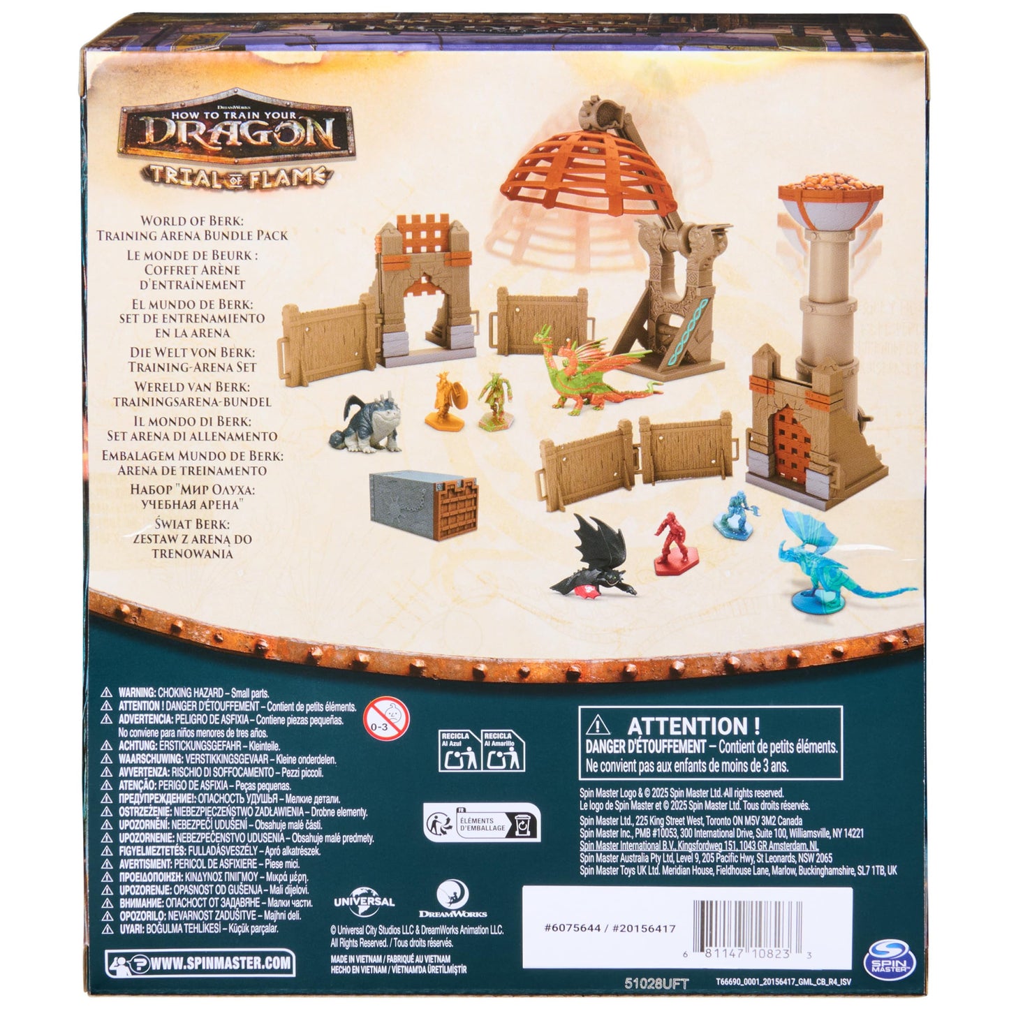 DreamWorks Dragons, World of Berk, Trial of Flame Bundle Pack with Dragon Capture and Torch Tower Playsets, 4 Dragon Figures with 4 Viking Figures, for Ages 4 and up