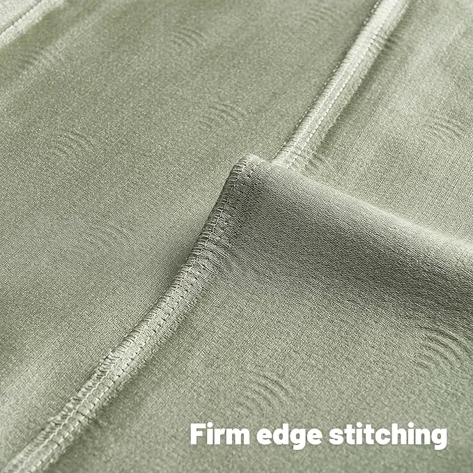 FUTEI Sage Green Chenille Decorative Throw Pillow Covers 24x24 Inch Set of 2,Soft Cozy Striped Geometric Patterns European Cushion Case,Modern Home Decor for Couch Bed Living Room