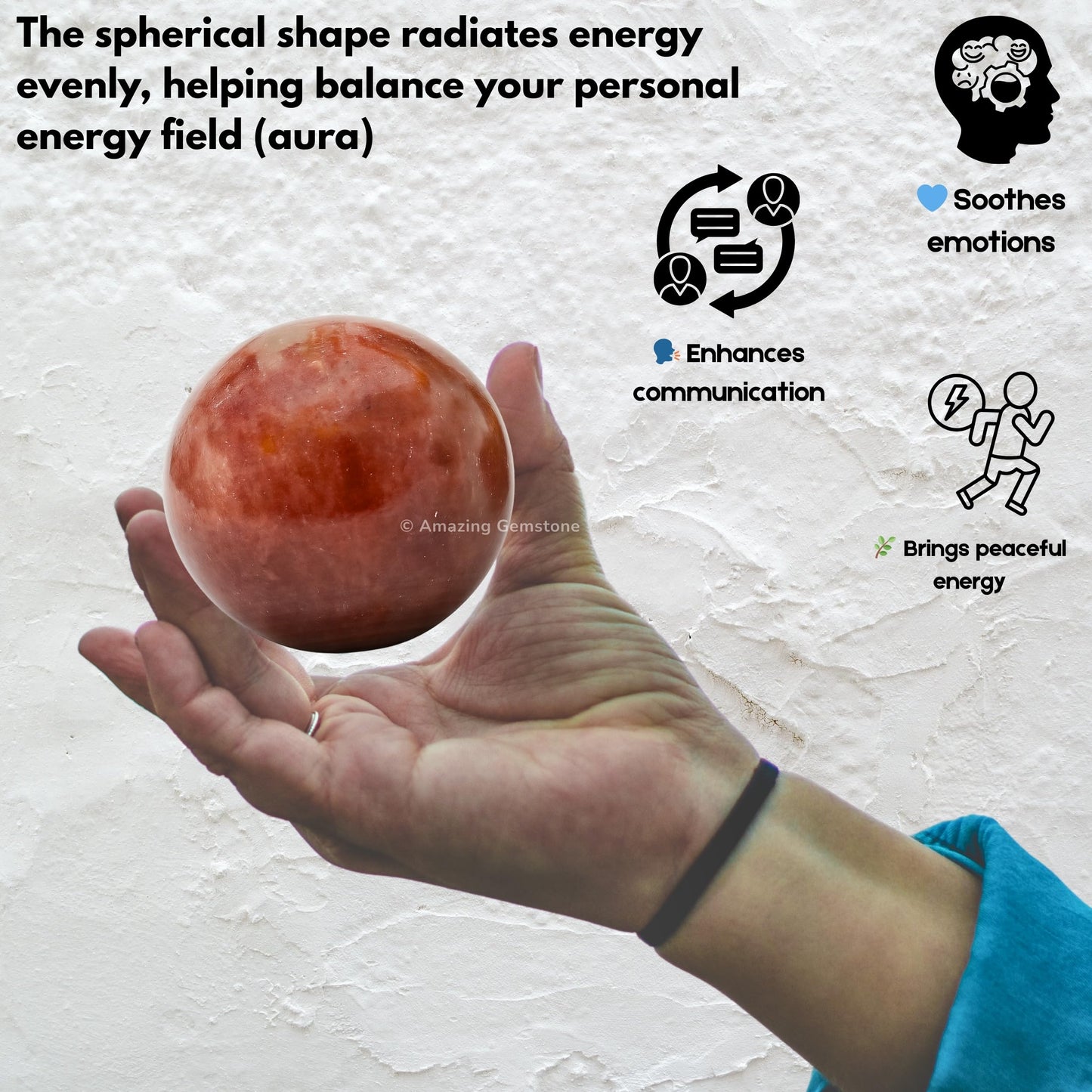 Amazing Gemstone Strawberry Quartz Crystal Ball with Stand - 2 Inches Crystal Sphere Meditation Balls for Witchcraft and Decorative Balls