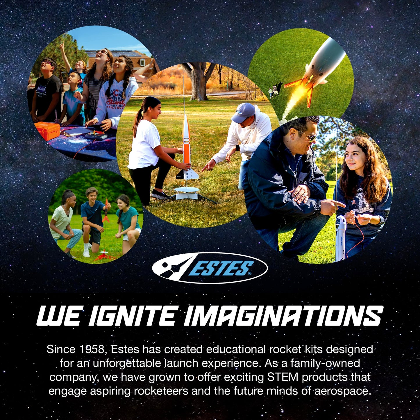 Estes 1469 Tandem X Rocket-Building Kit, Beginner Flying-Rocket Model Kit for Ages 10+, Includes Launch Pad and Controller
