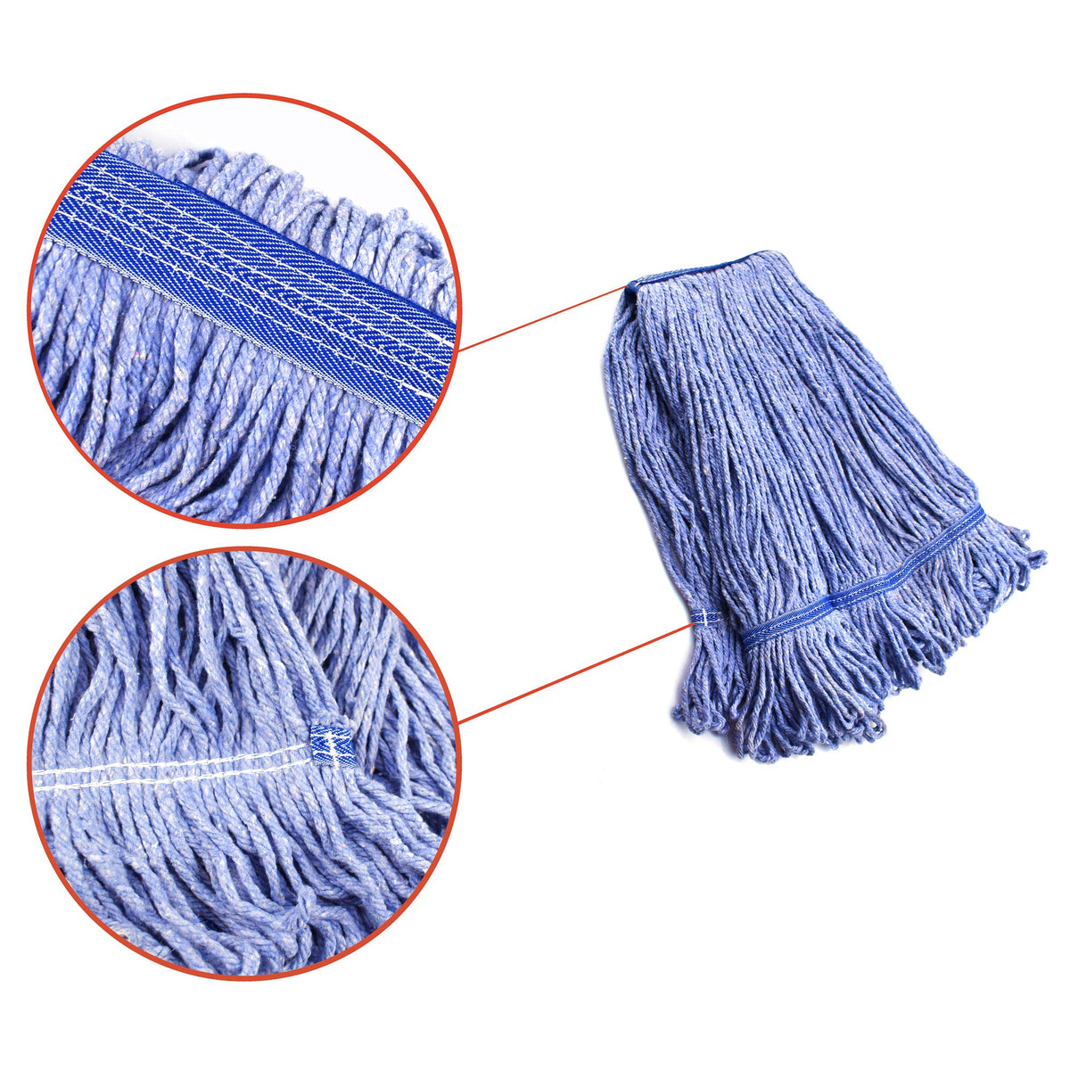 String Mop Heads Replacement Heavy Duty Commercial Grade Blue Cotton Looped End Wet Industrial Cleaning Mop Head Refills