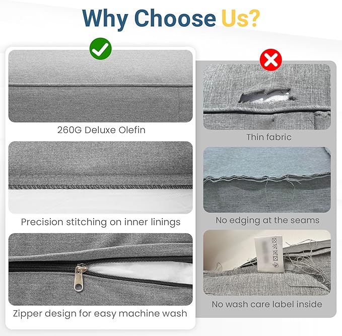 Wisteria Lane Patio Furniture Metal Sofa, Metal Outdoor Chairs with Upgraded Cushions, All-Weather Outdoor 3 Seats Sofa Couch for Balcony, Garden, Deck, Backyard, Grey