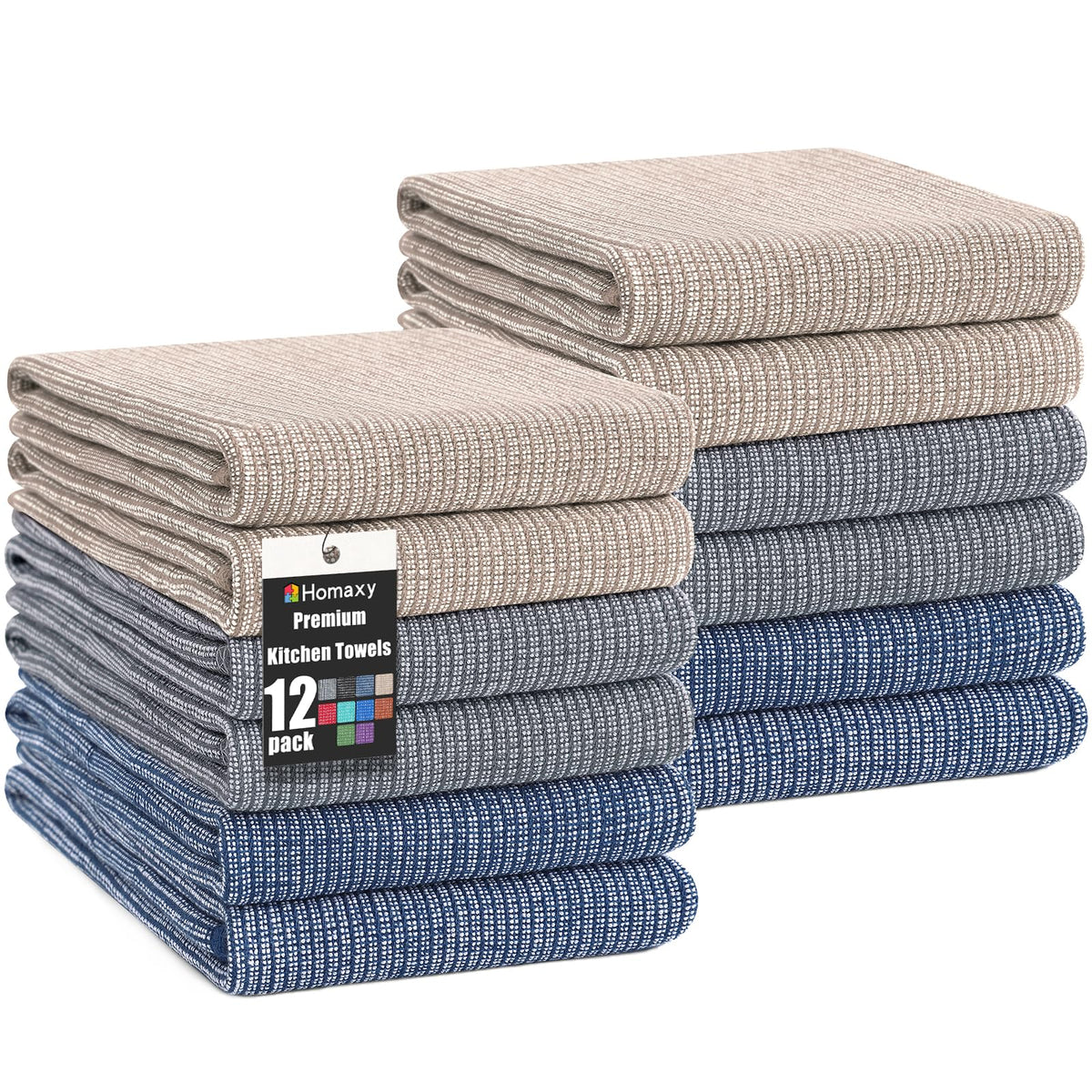 380 GSM Cotton Premium Kitchen Towels 12 Pack (12 Count)