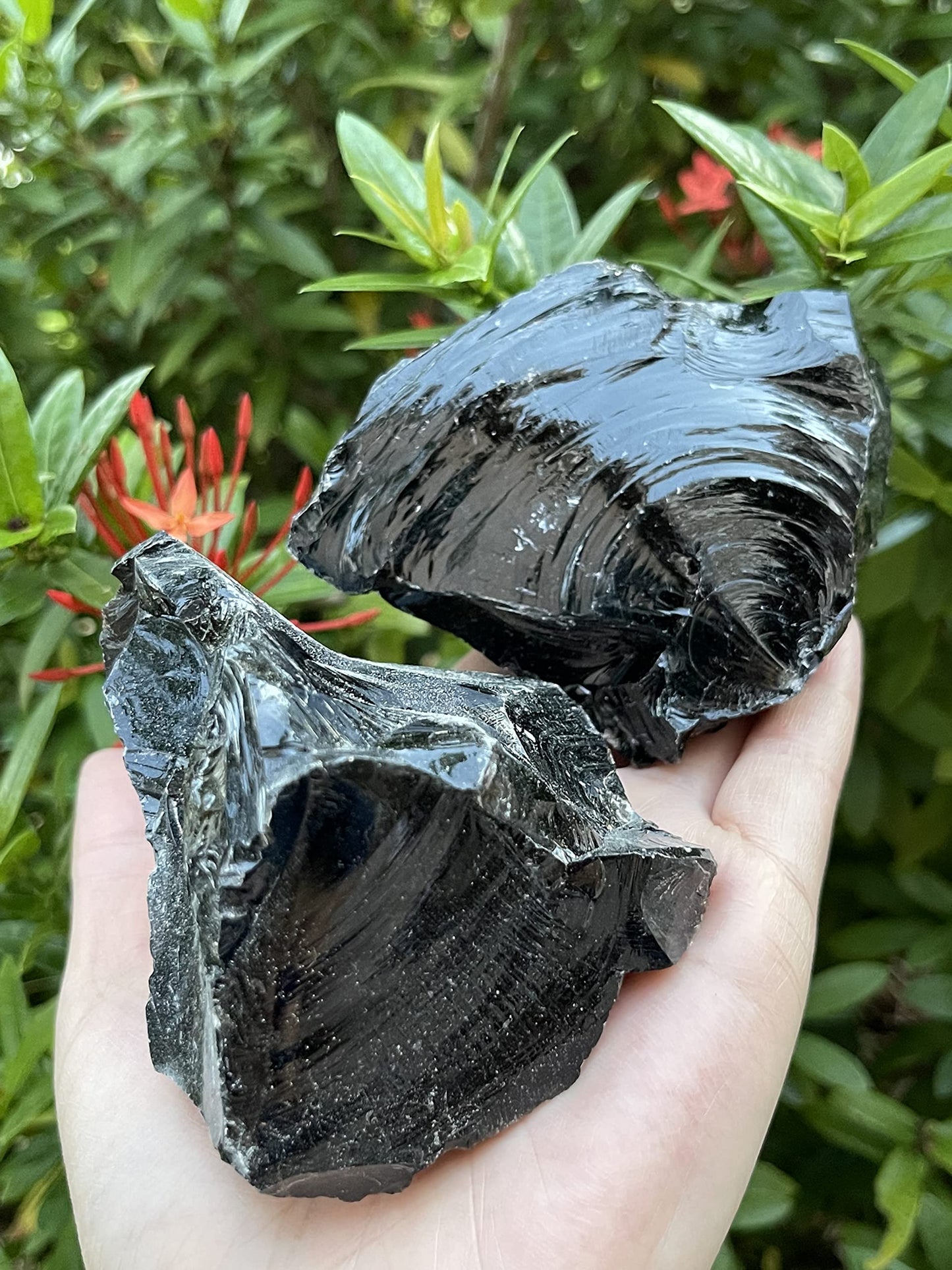 GAF TREASURES XL Raw Black Obsidian, 3-4" Natural Rough Black Obsidian, Black Obsidian Rough, Black Obsidian Healing Rough Crystal (Black Obsidian, 0.5-1 lb)